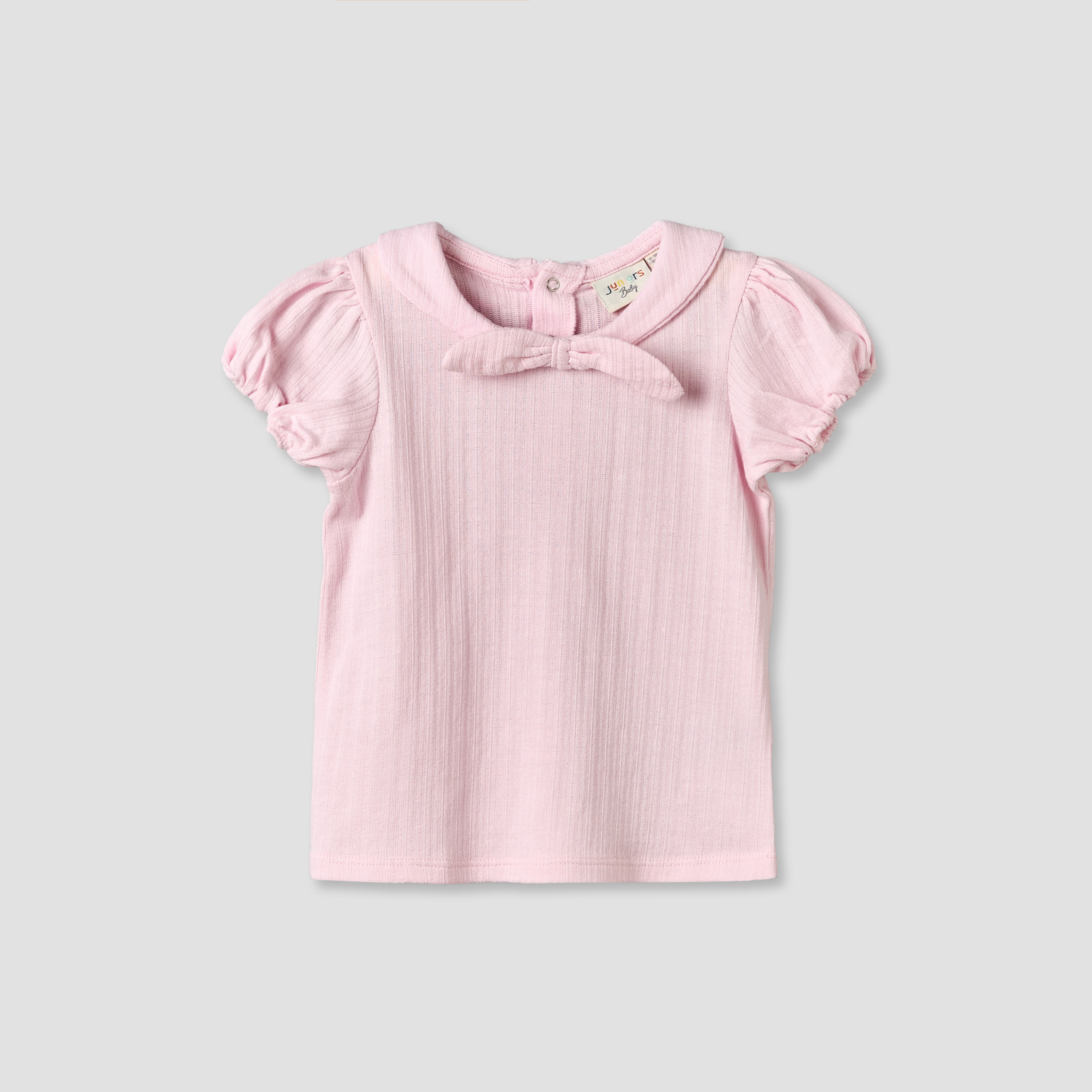 Pack of 3 Juniors Round Neck Short Sleeves T-shirt with Assorted Design-baby-girls-clothing-tshirts-image-6
