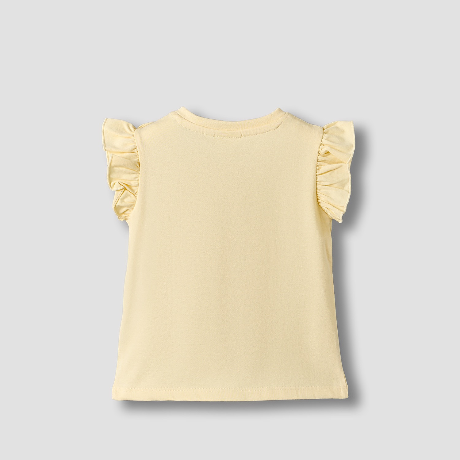 Juniors Round Neck Short Sleeves T-shirt with Cat Print-baby-girls-clothing-tshirts-image-2