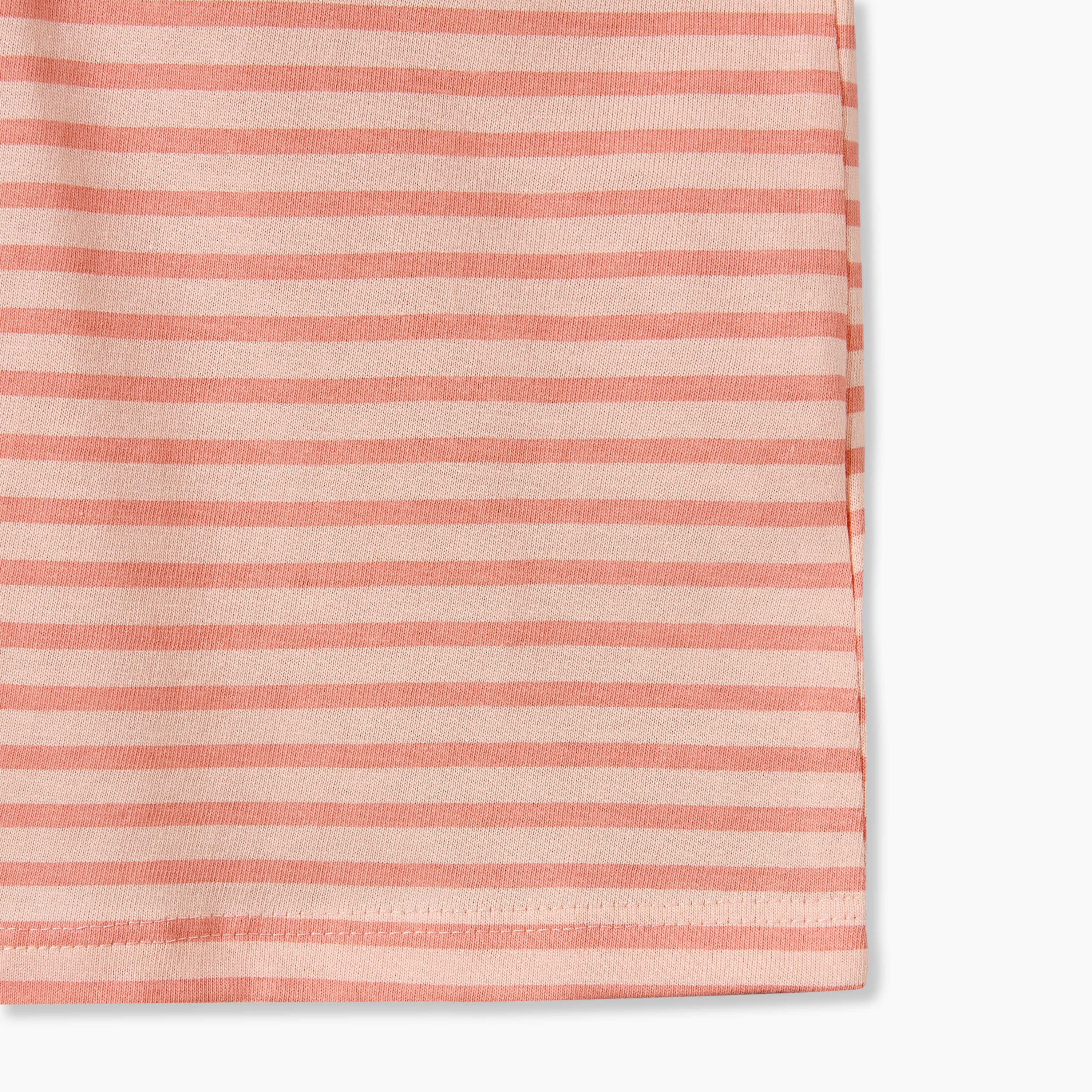 Juniors Crew Neck Short Sleeves T-shirt with Stripes-baby-girls-clothing-tshirts-image-4