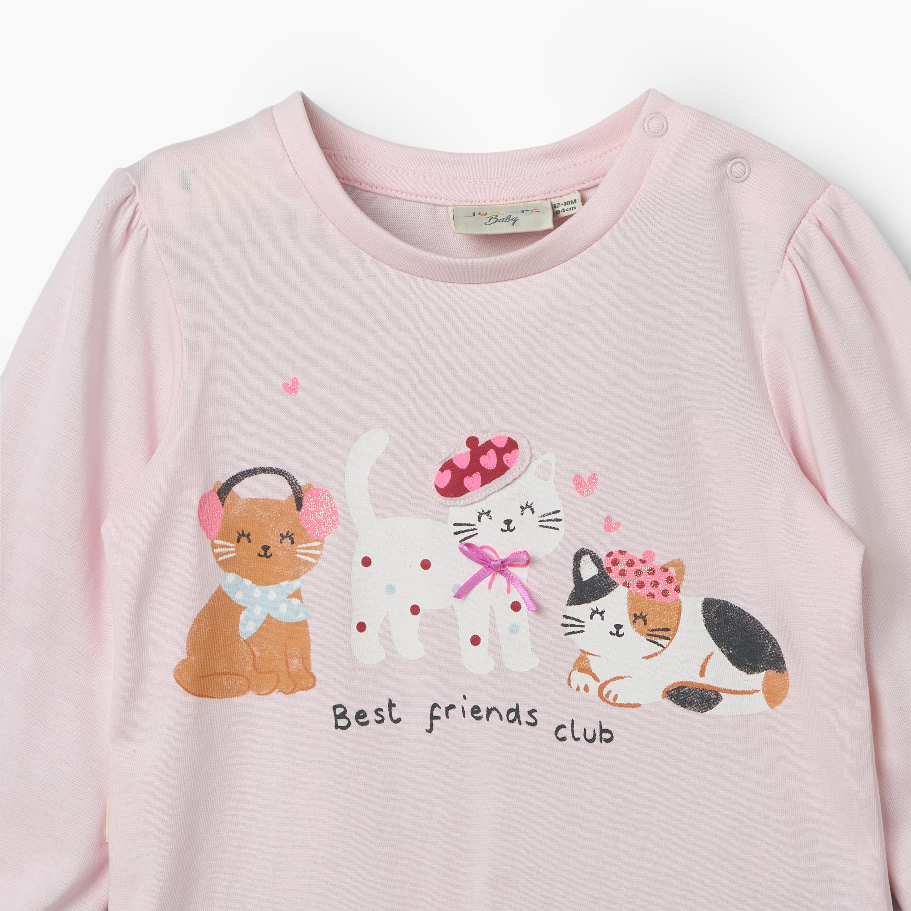 تيشيرت بياقة ضيقة وأكمام طويلة وطبعات من جونيورز-baby-girls-clothing-tshirts-image-4