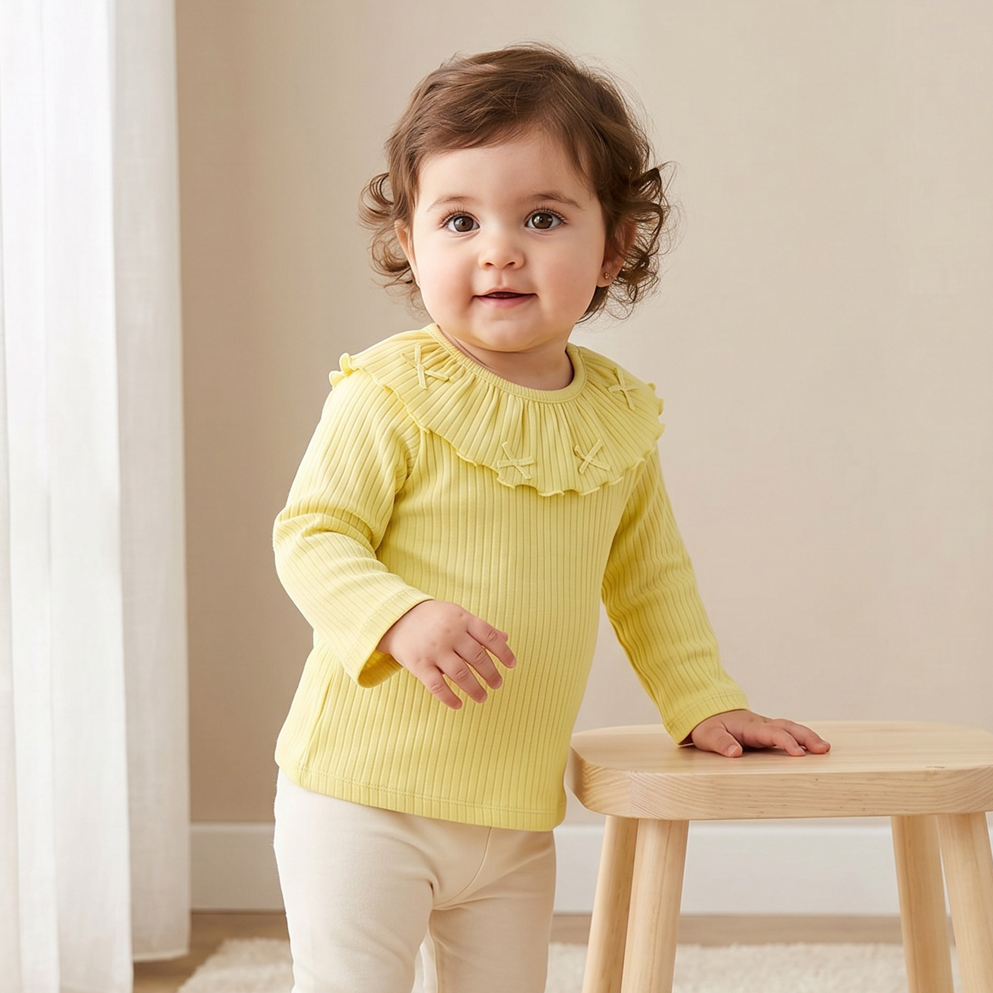 Pack of 3 Juniors Crew Neck Long Sleeves T-shirt with Vegetable Print-baby-girls-clothing-tshirts-image-2