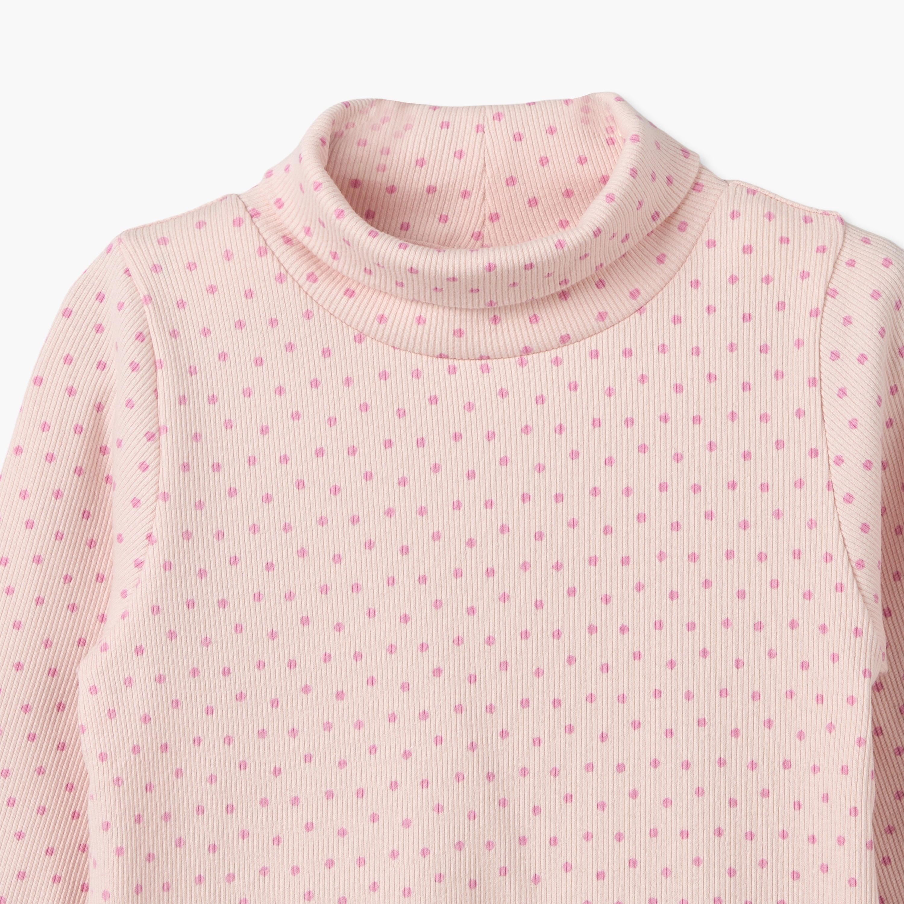 طقم تيشيرتات بياقة عالية وأكمام طويلة وحافة مموجة قطعتين من جونيورز-baby-girls-clothing-tshirts-image-3