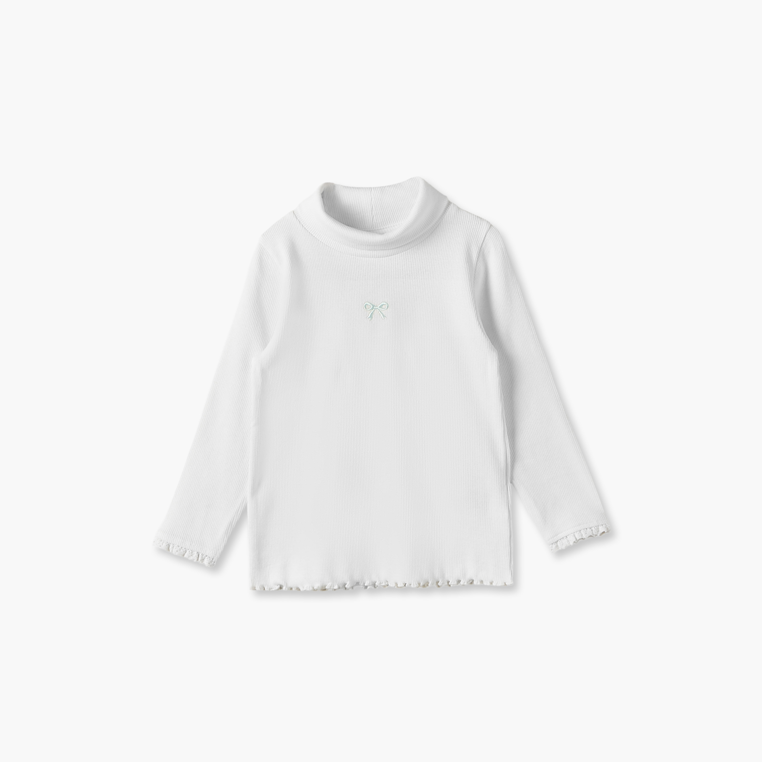 طقم تيشيرت بياقة عالية وأكمام طويلة بارز الملمس مضلع من جونيورز - قطعتين-baby-girls-clothing-tshirts-image-4