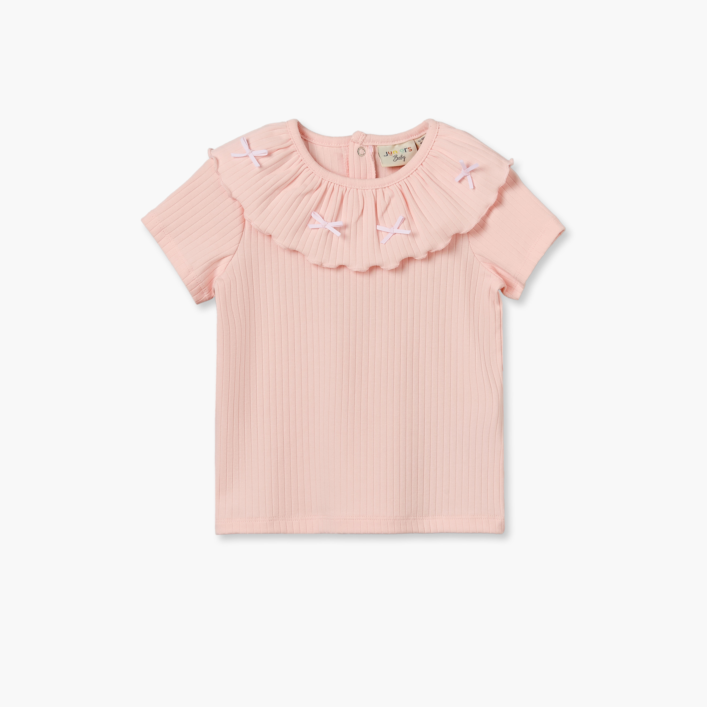 طقم تيشيرتات برقبة ضيقة وأكمام قصيرة وطبعات متنوعة من جونيورز - عبوة من 3 قطع-baby-girls-clothing-tshirts-image-2