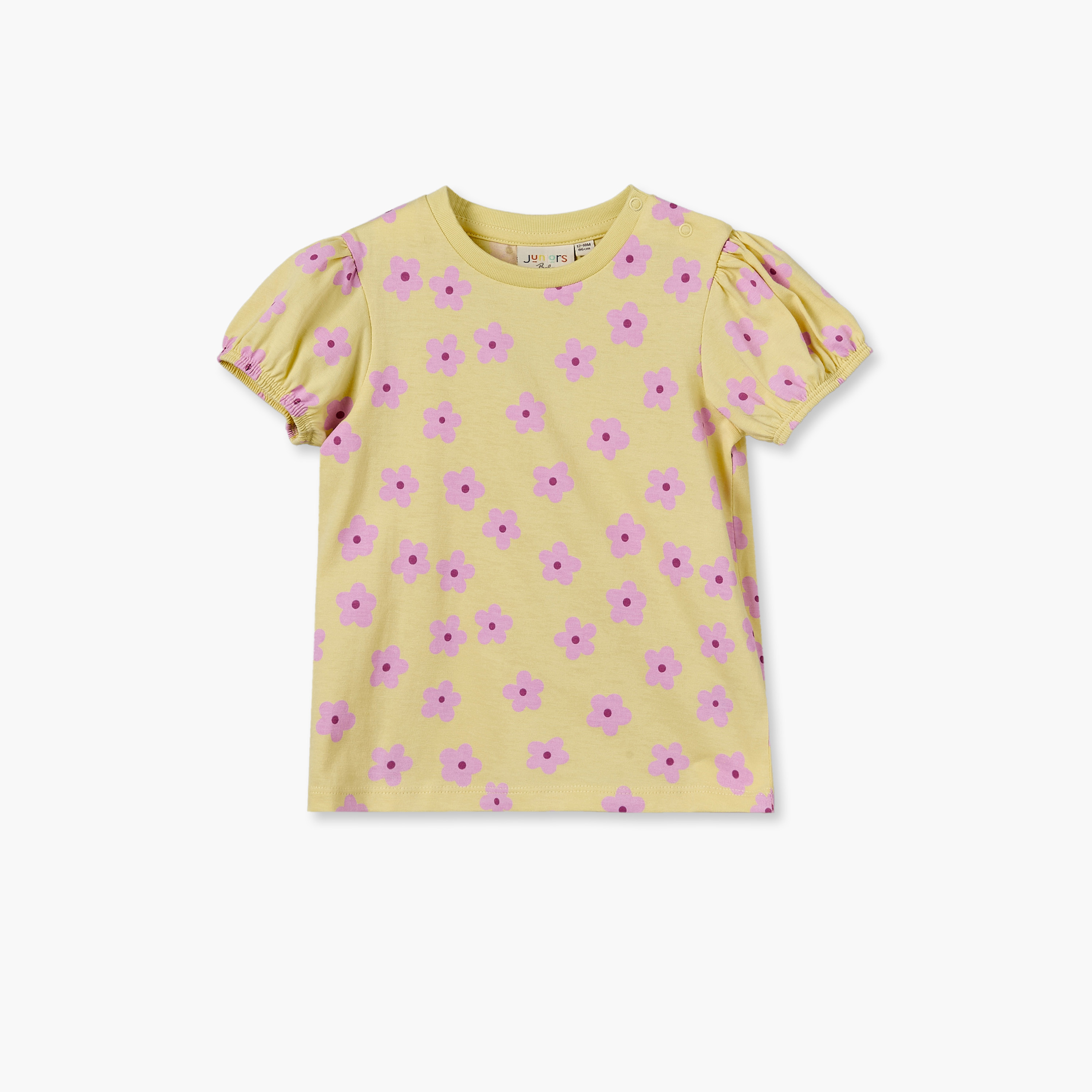 طقم تيشيرتات برقبة ضيقة وأكمام قصيرة وطبعات متنوعة من جونيورز - عبوة من 3 قطع-baby-girls-clothing-tshirts-image-3