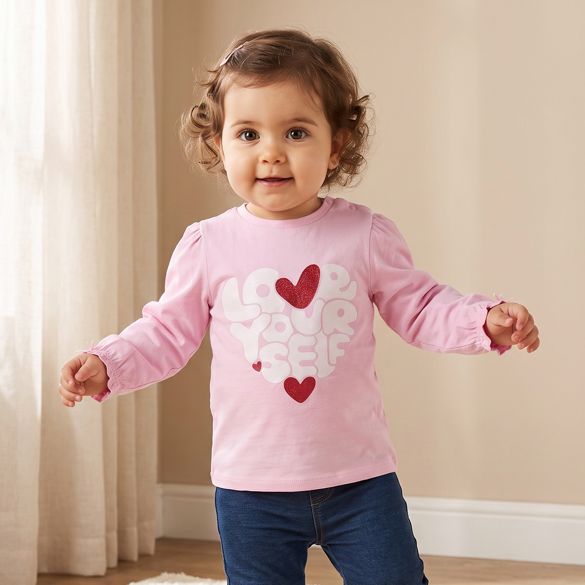 Juniors Round Neck Long Sleeves Top with Graphic Print-baby-girls-clothing-blousesandshirts-image-1