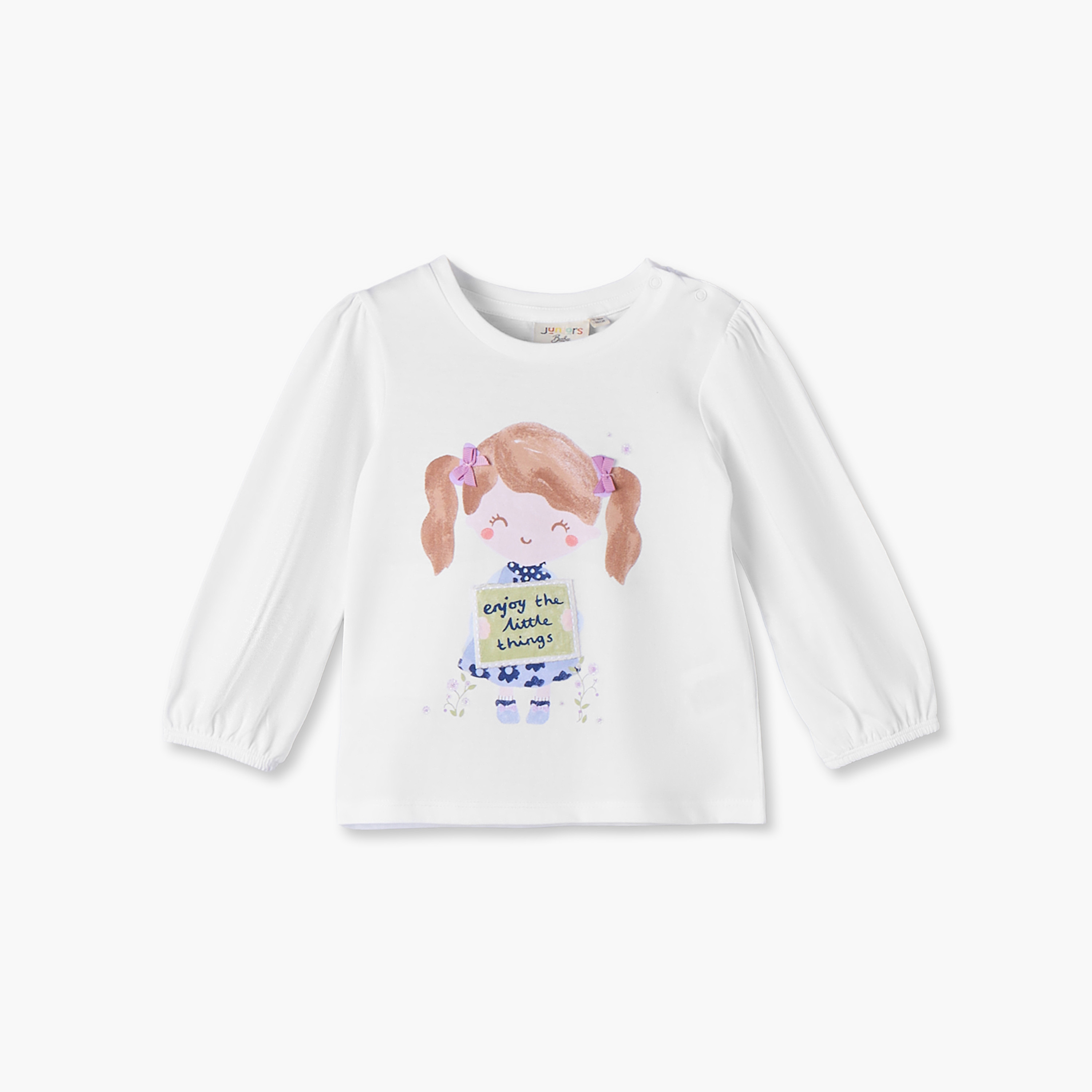 Pack of 3 Juniors Crew Neck Long Sleeves Top with Assorted Design-baby-girls-clothing-tshirts-image-3
