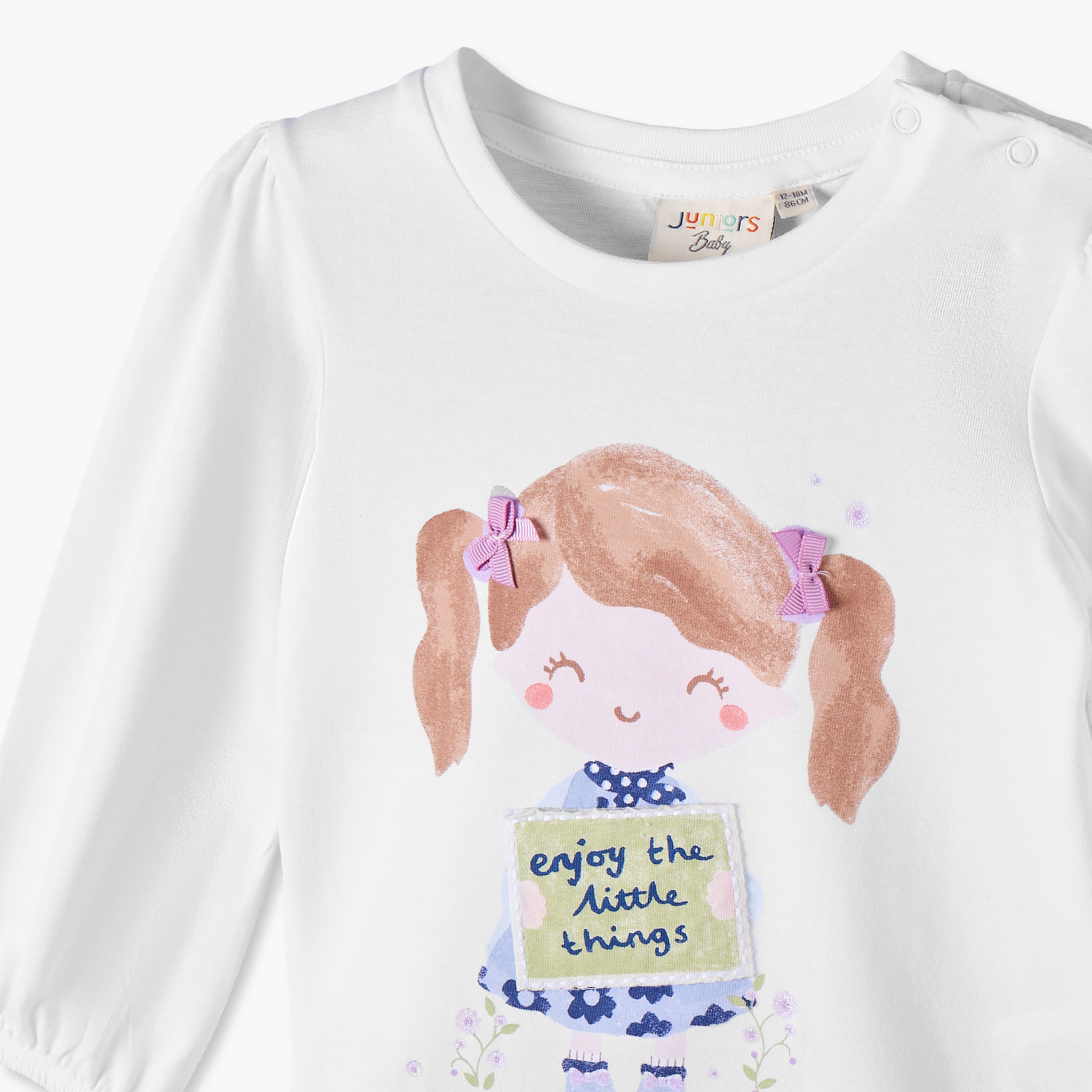 Pack of 3 Juniors Crew Neck Long Sleeves Top with Assorted Design-baby-girls-clothing-tshirts-image-7
