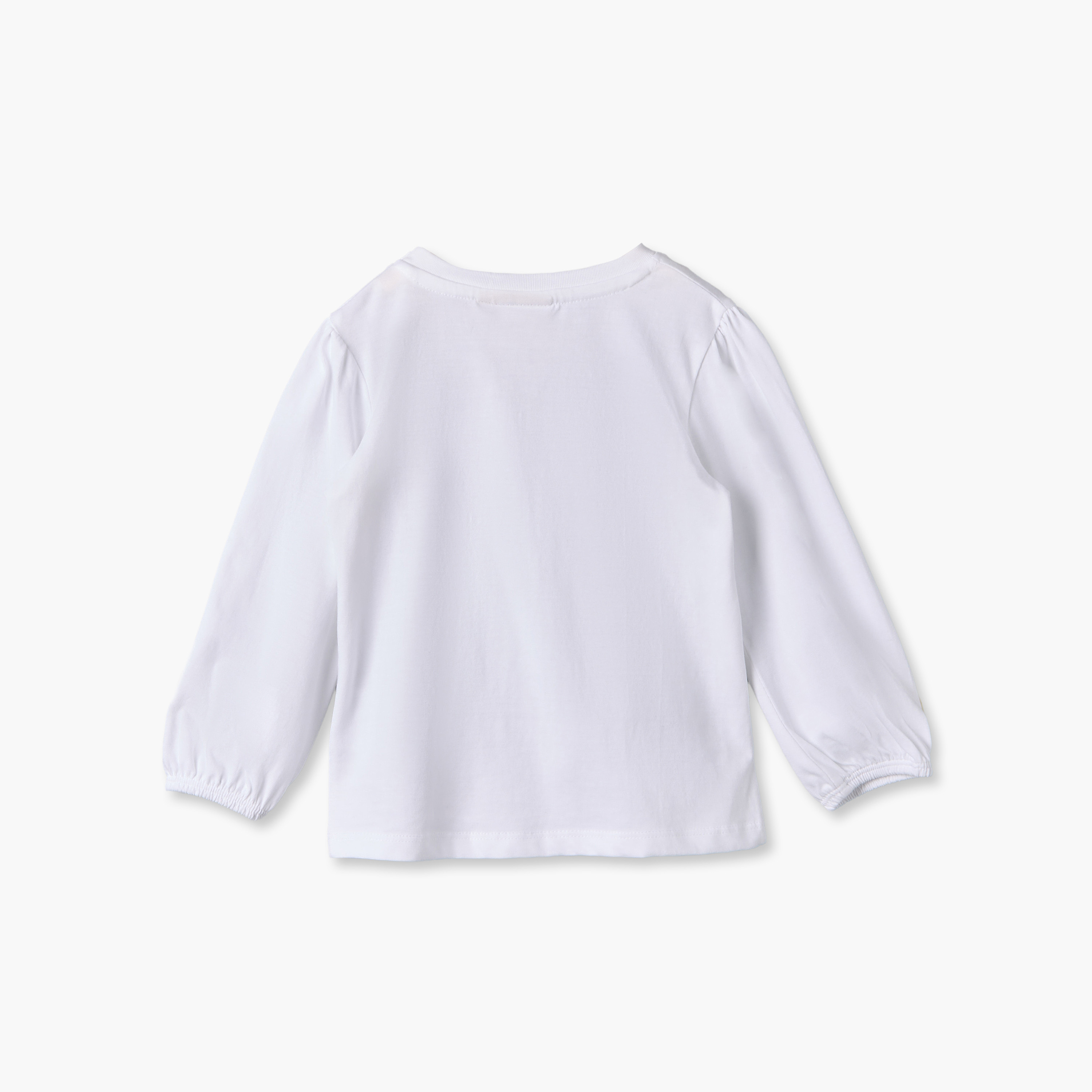 Pack of 3 Juniors Crew Neck Long Sleeves T-shirt with Bunny Print-baby-girls-clothing-tshirts-image-4