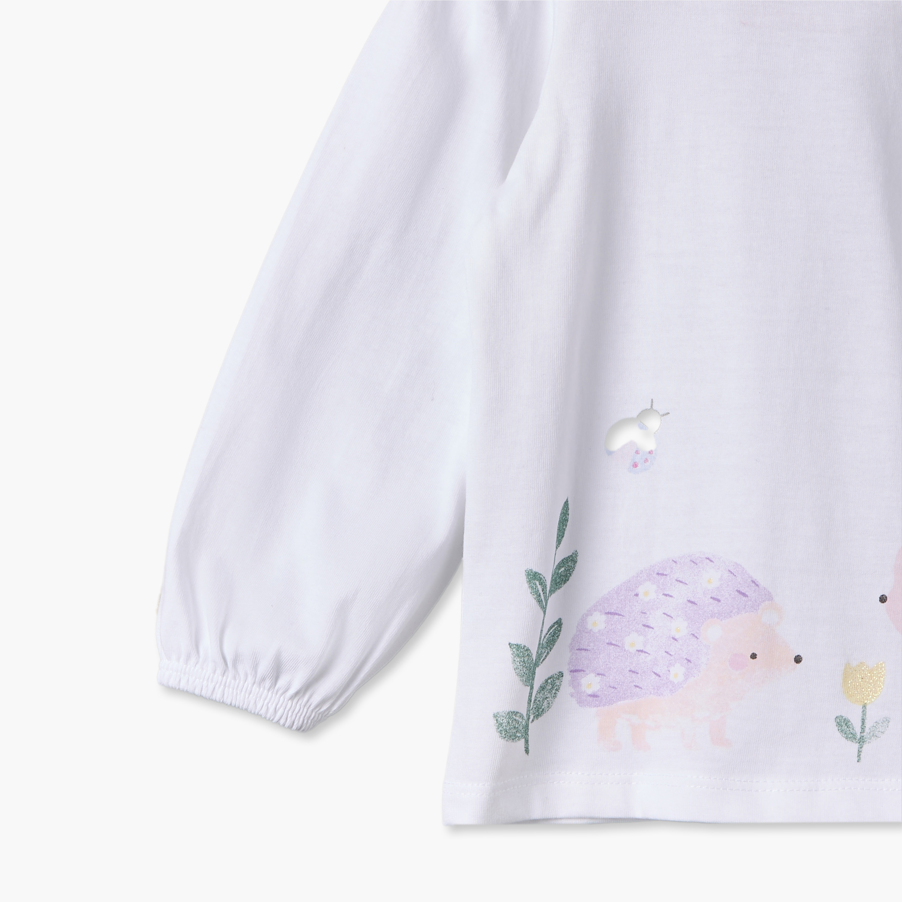 Pack of 3 Juniors Crew Neck Long Sleeves T-shirt with Bunny Print-baby-girls-clothing-tshirts-image-6