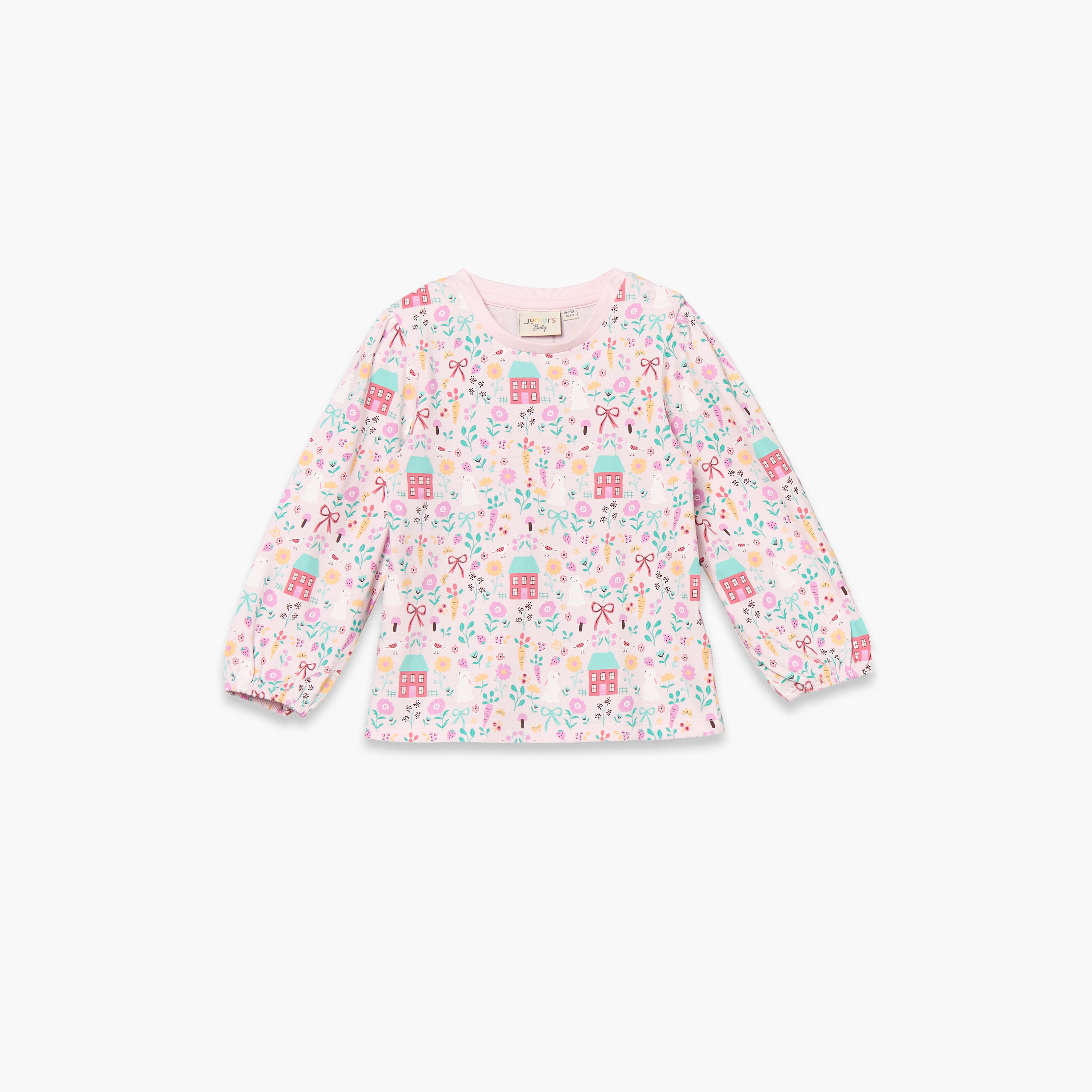 طقم تيشيرتات برقبة ضيقة وأكمام قصيرة وطبعات متنوعة من جونيورز - عبوة من 3 قطع-baby-girls-clothing-tshirts-image-5