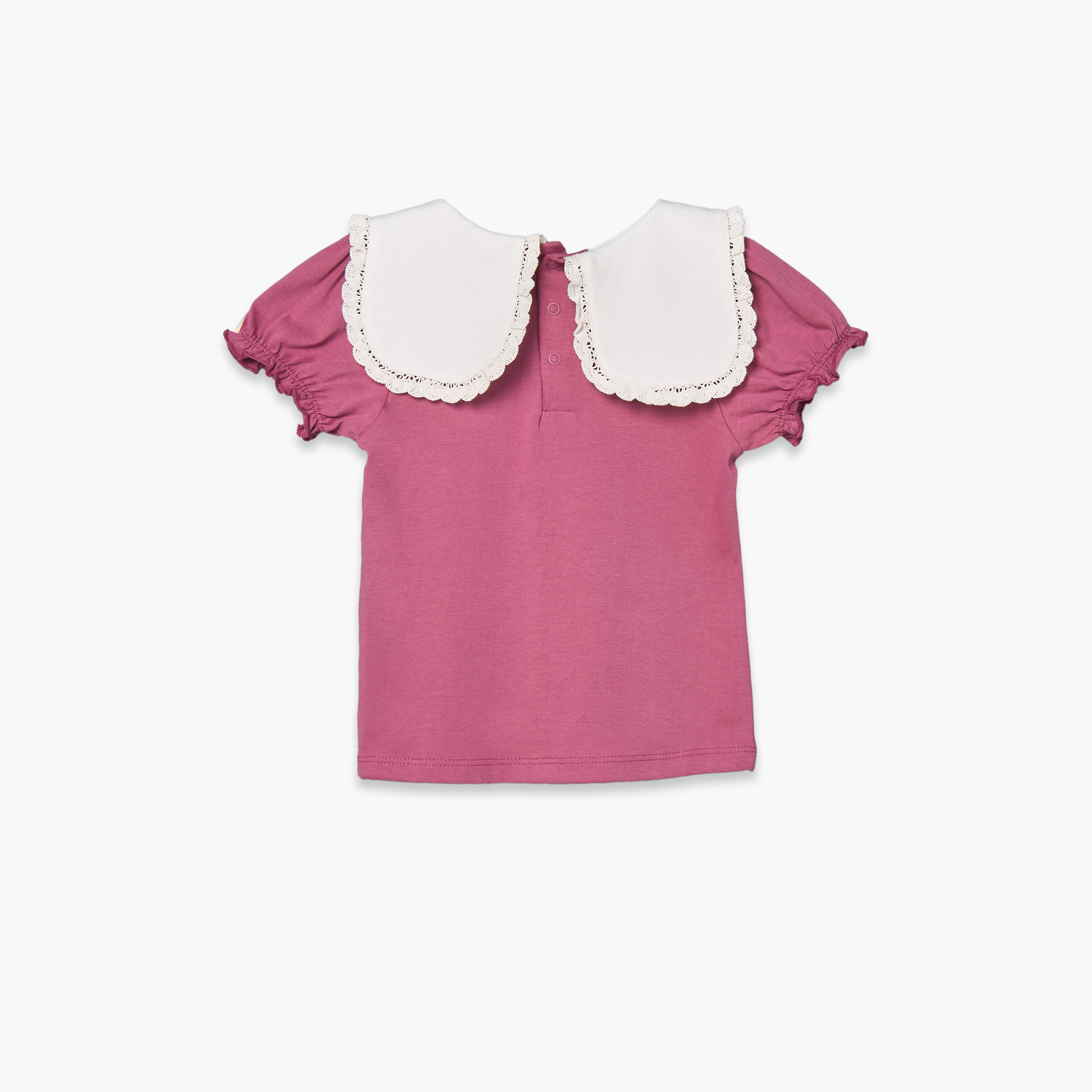 Pack of 2 Juniors Crew Neck Short Sleeves Top with Assorted Design-baby-girls-clothing-tshirts-image-2