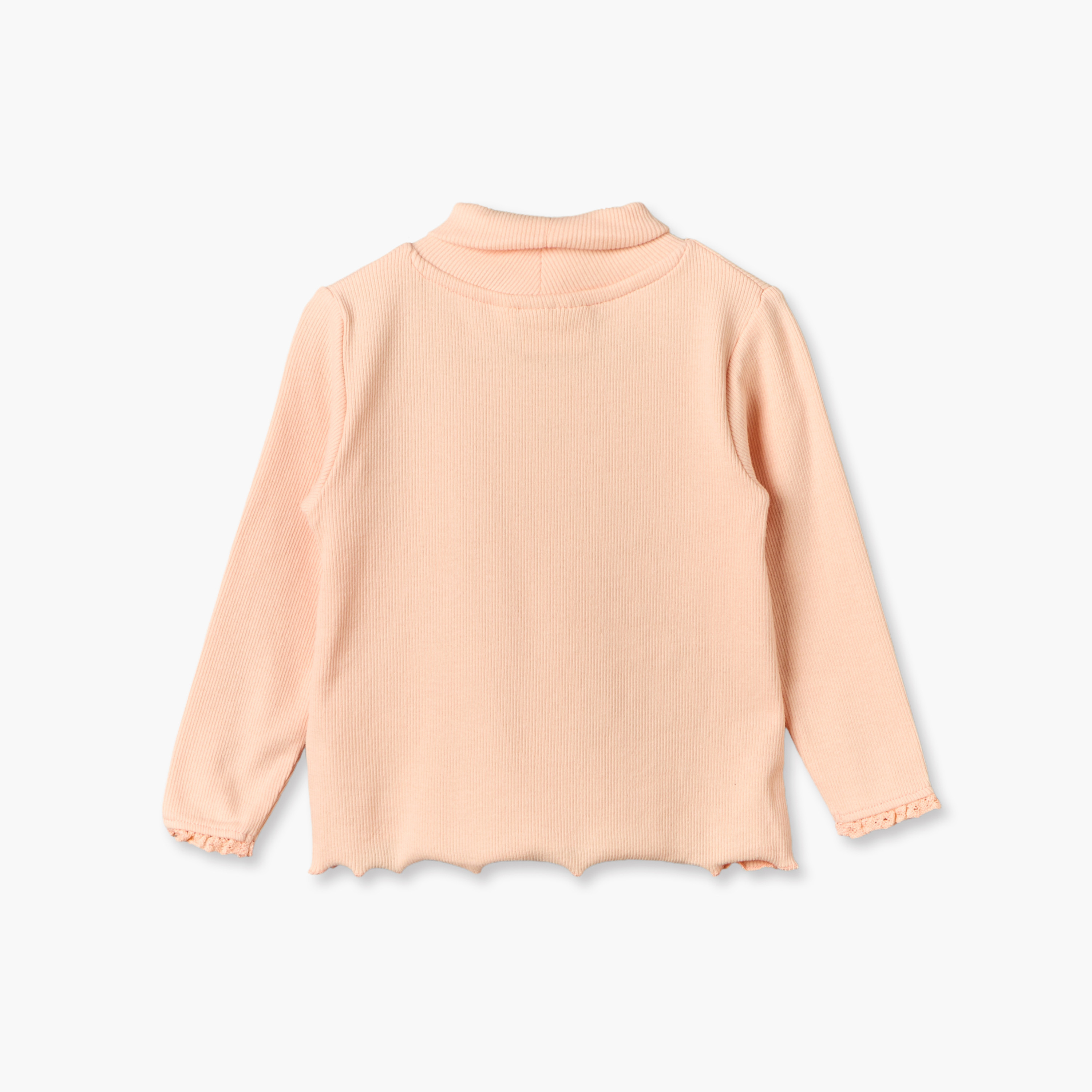 Pack of 2 Juniors Turtleneck Long Sleeves T-shirt with Bow Embroidery-baby-girls-clothing-tshirts-image-4