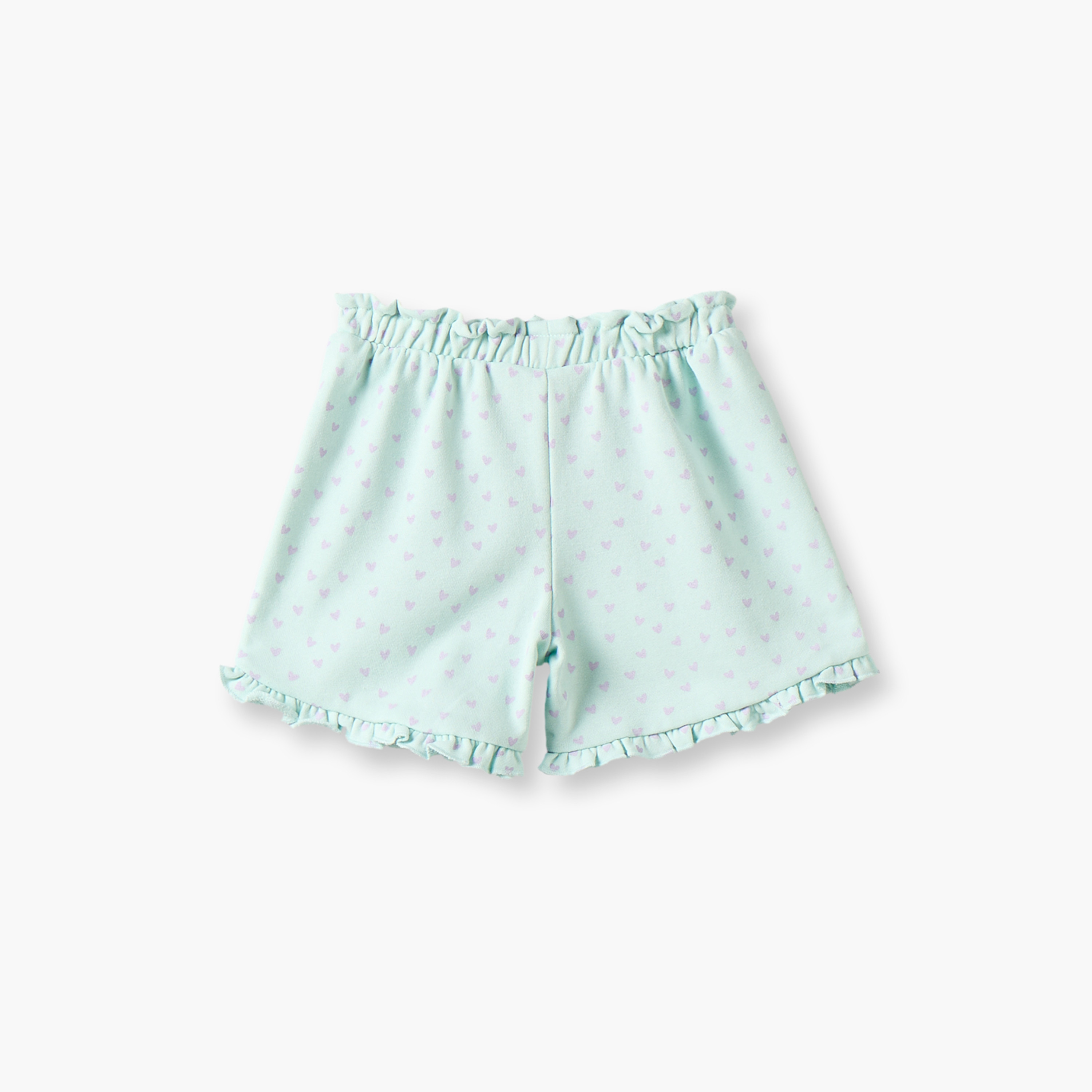 Juniors Above Knee Elasticated Waist Shorts with Heart Print-baby-girls-clothing-bottoms-shorts-image-2