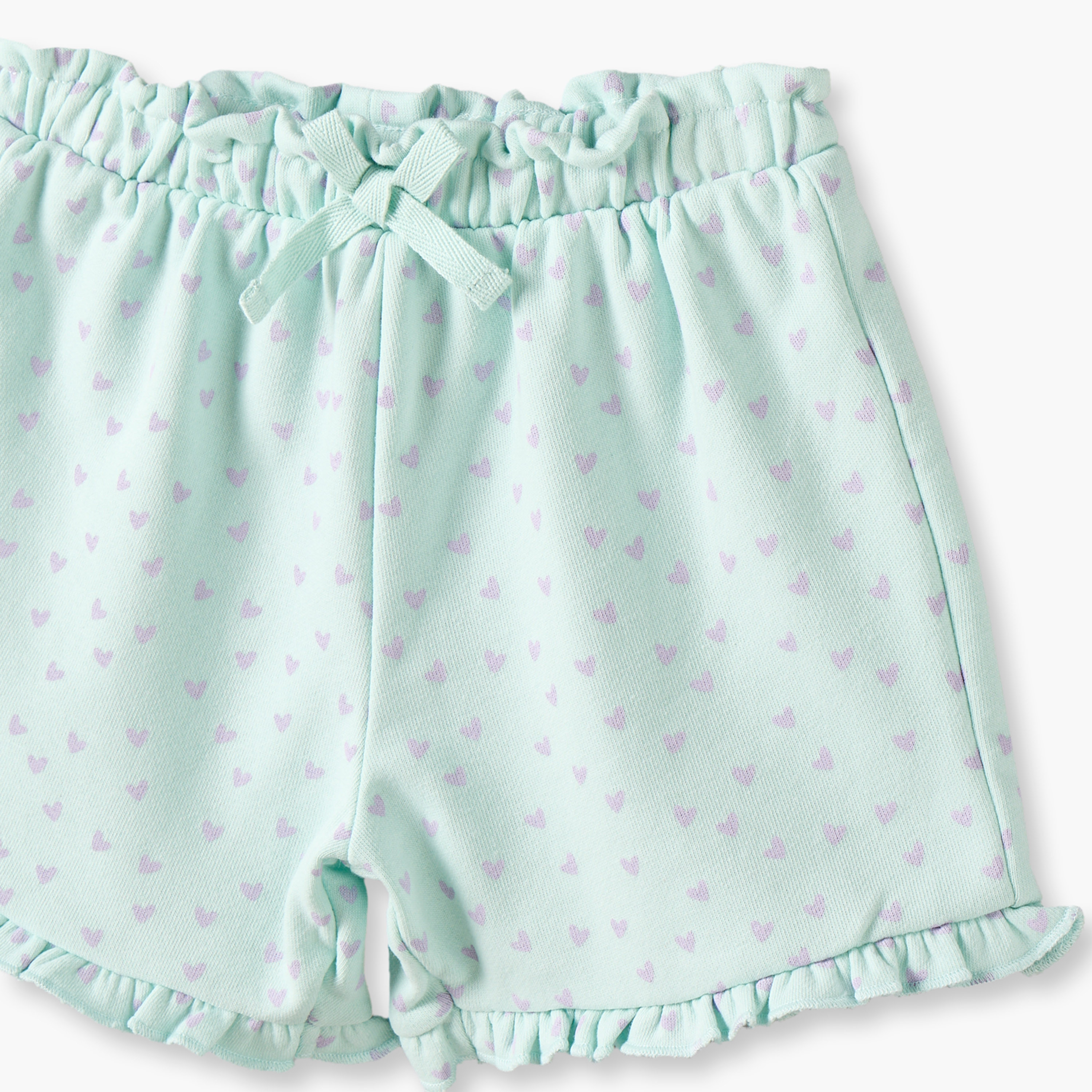 Juniors Above Knee Elasticated Waist Shorts with Heart Print-baby-girls-clothing-bottoms-shorts-image-3