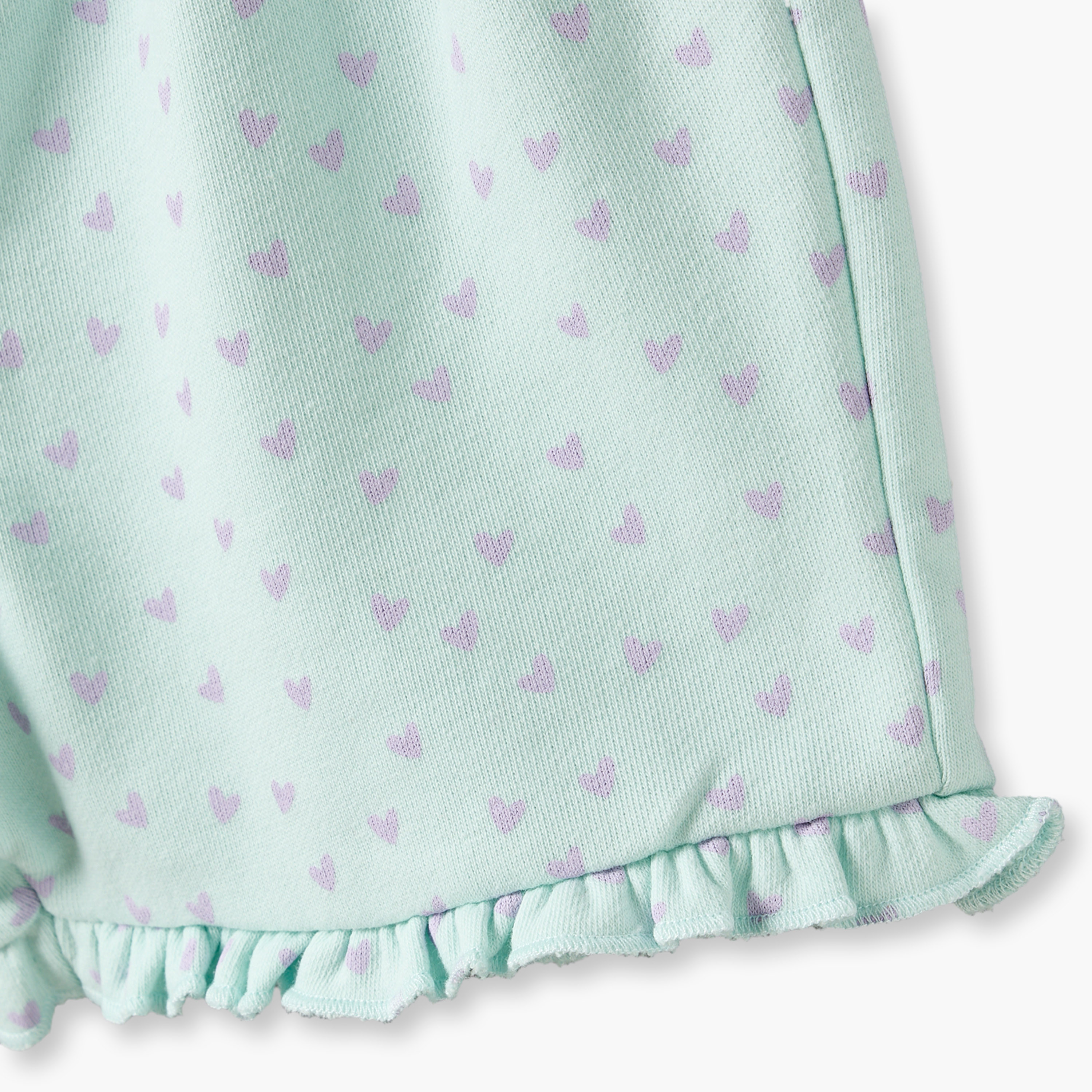 Juniors Above Knee Elasticated Waist Shorts with Heart Print-baby-girls-clothing-bottoms-shorts-image-4
