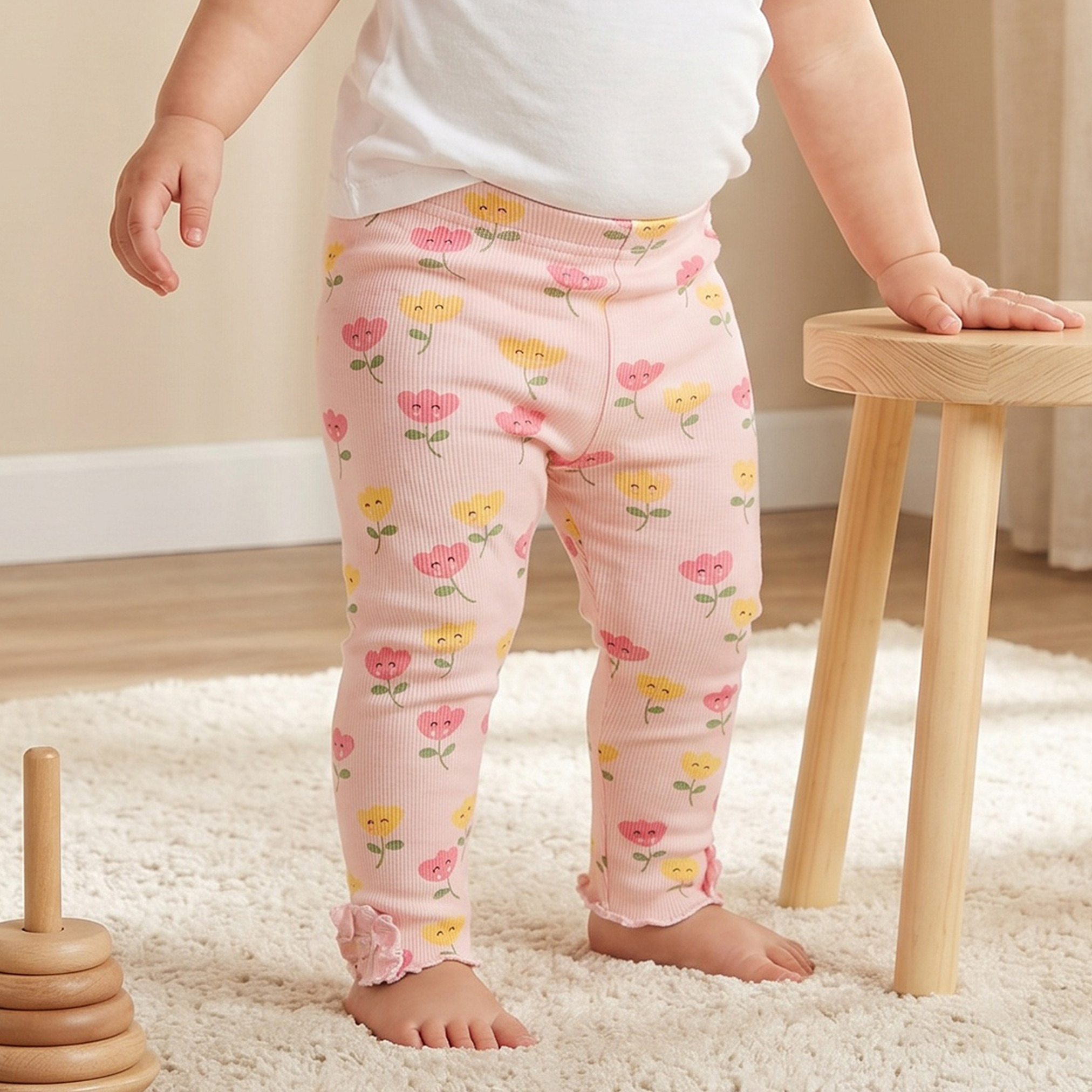 Juniors Leggings with Floral Print-baby-girls-clothing-bottoms-leggings-image-1
