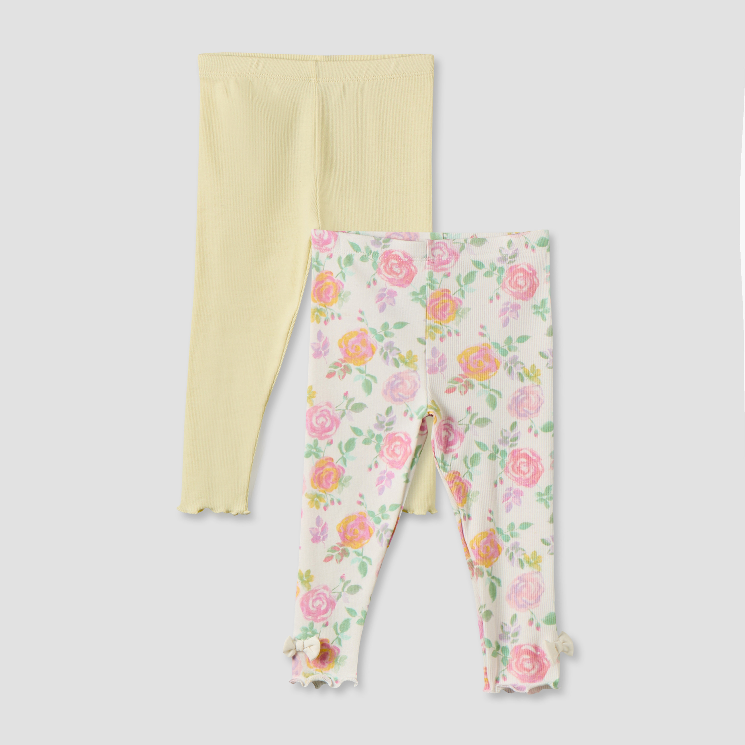 Pack of 2 Juniors Leggings with Lettuce Hem-baby-girls-clothing-bottoms-leggings-image-1