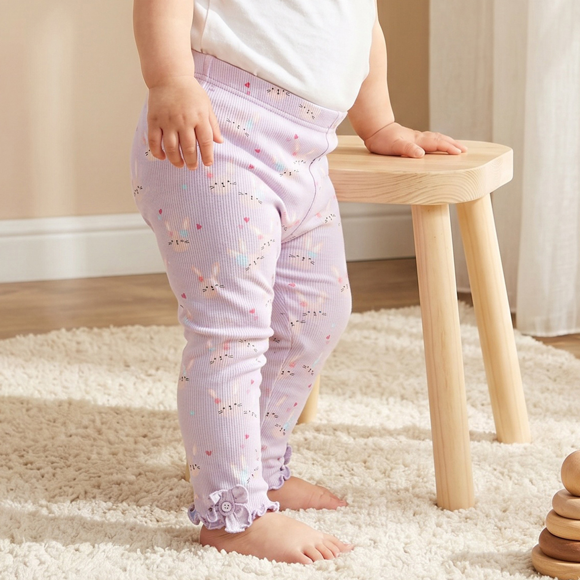 Juniors Leggings with Bunny Print-baby-girls-clothing-bottoms-leggings-image-1