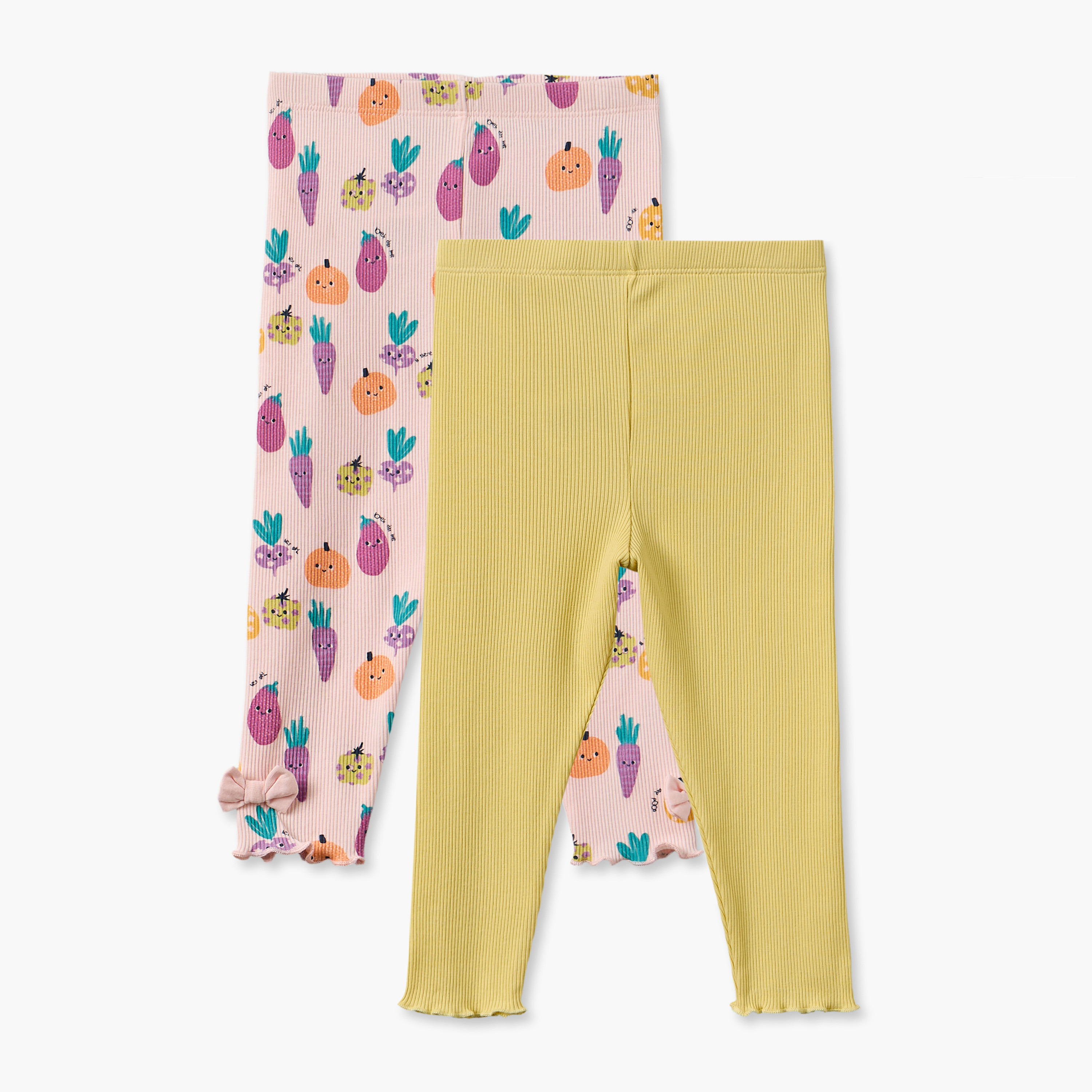 طقم بناطيل ليقنز مضلعة قطعتين من جونيورز-baby-girls-clothing-bottoms-leggings-image-1