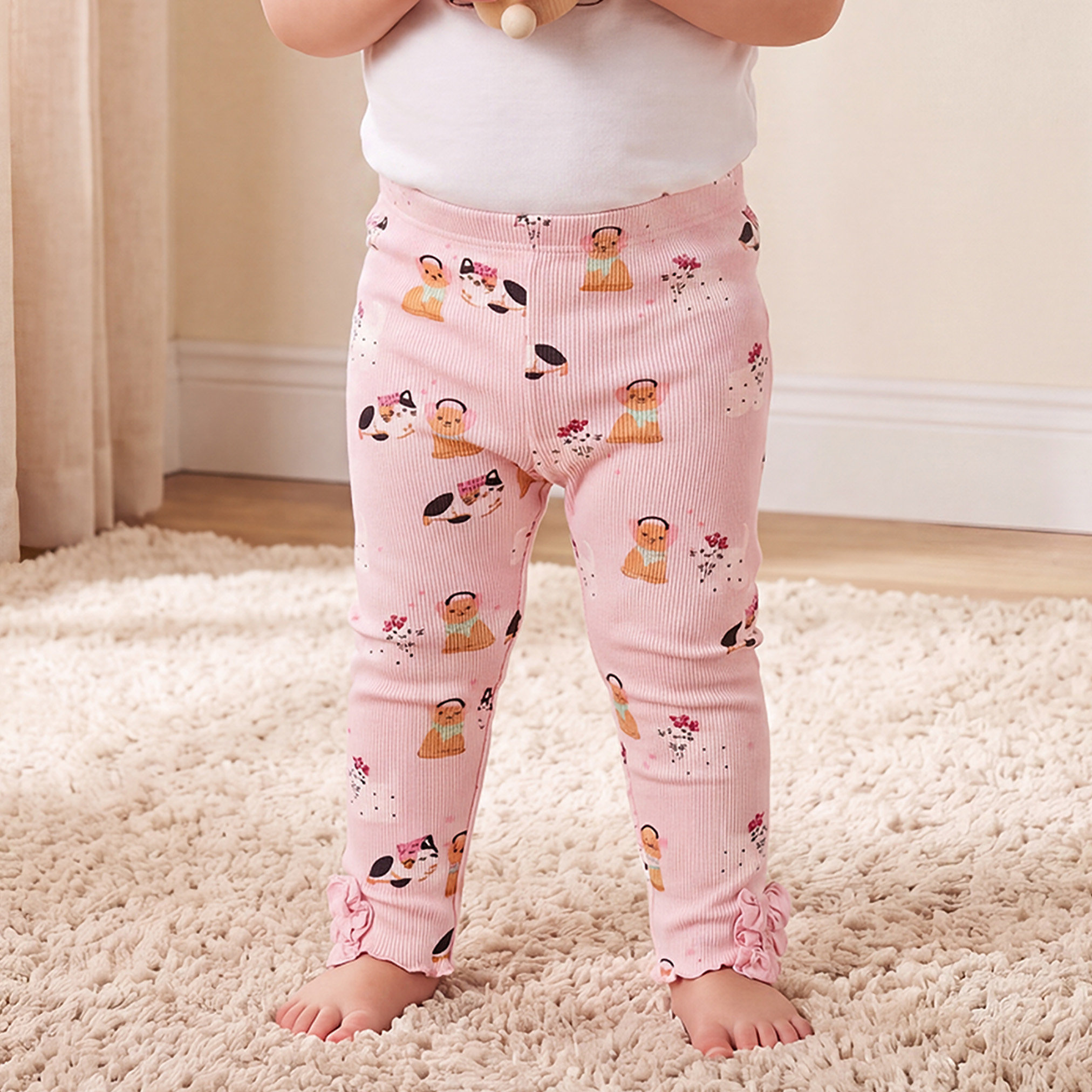 Juniors Leggings with Cat Print-baby-girls-clothing-bottoms-leggings-image-1