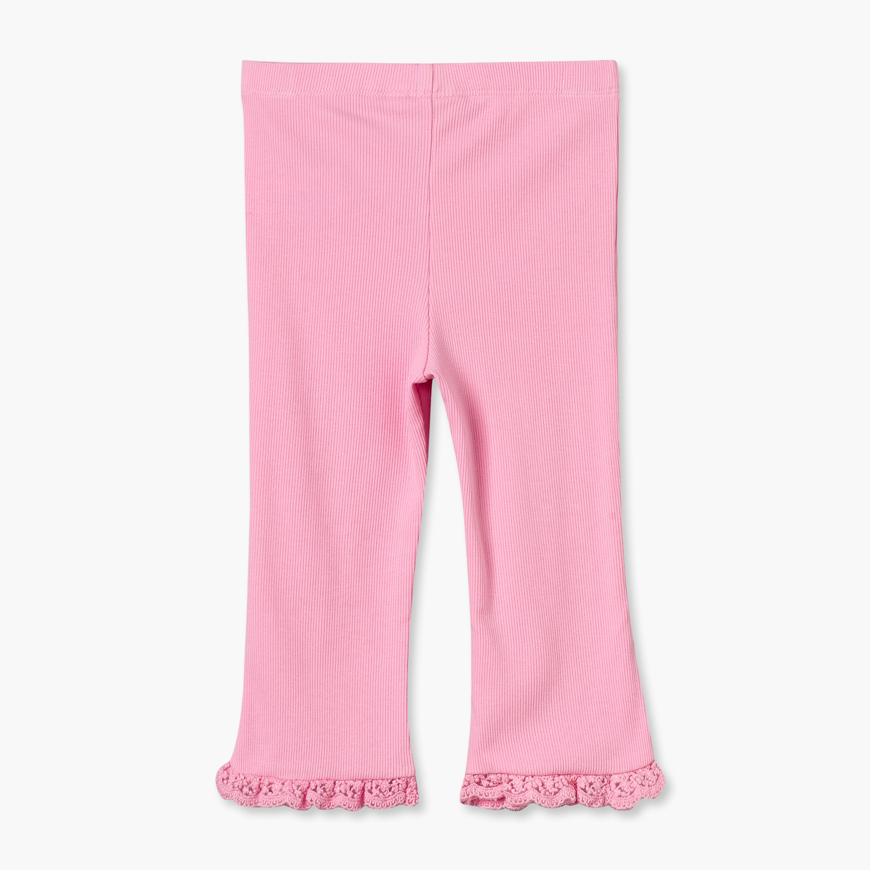 بنطلون ليقنز مضلع بحافة دانتيل من جونيورز-baby-girls-clothing-bottoms-leggings-image-3