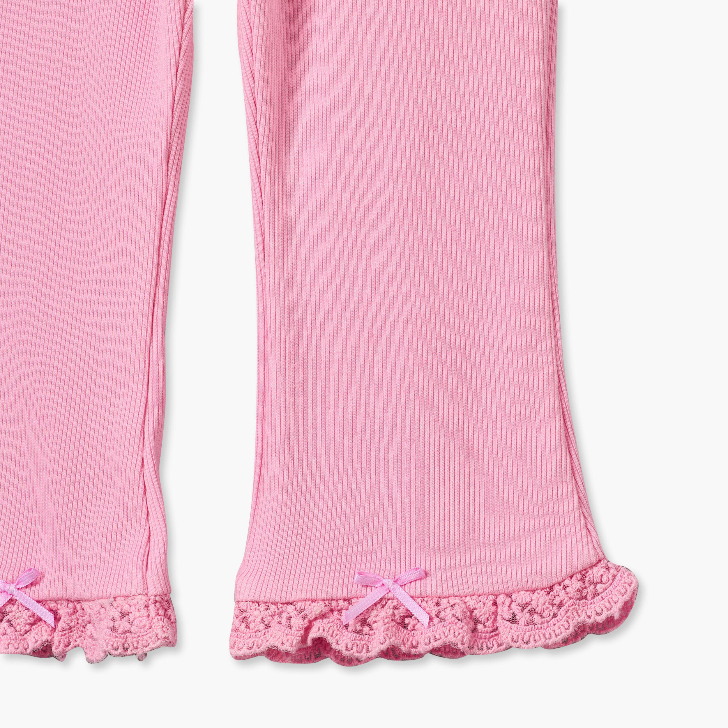 بنطلون ليقنز مضلع بحافة دانتيل من جونيورز-baby-girls-clothing-bottoms-leggings-image-5