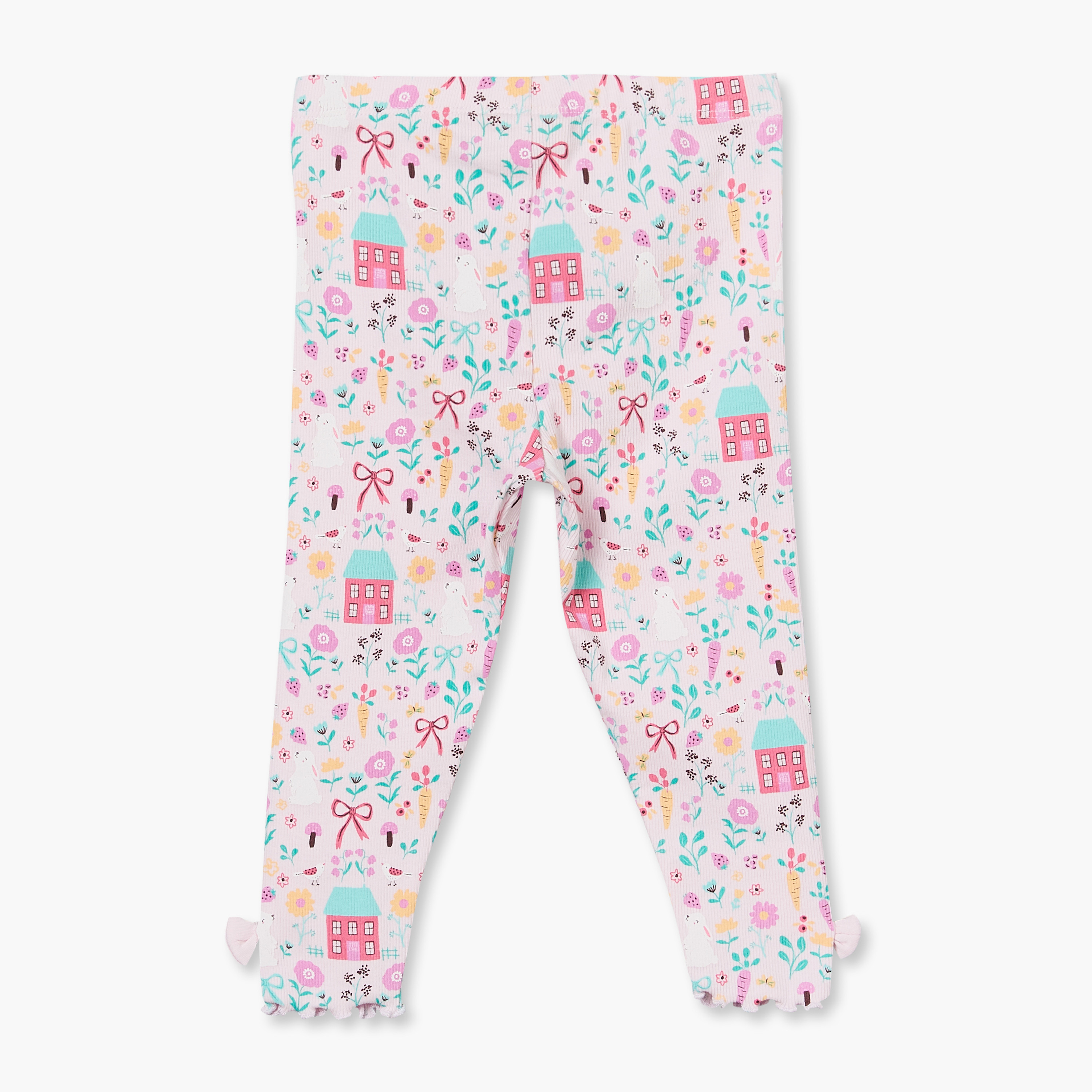 Pack of 2 Juniors Leggings with Lettuce Hem-baby-girls-clothing-bottoms-leggings-image-4