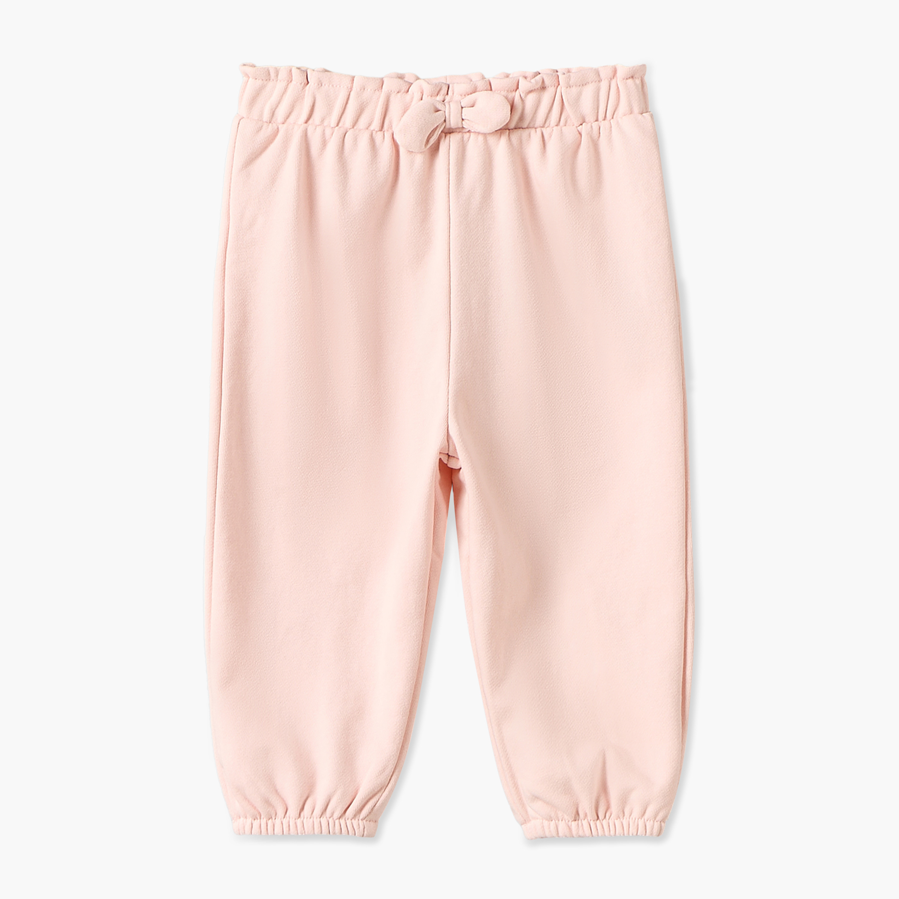 Juniors Elasticated Waist Joggers with Bow Detail-baby-girls-clothing-bottoms-joggersandtrackpants-image-1