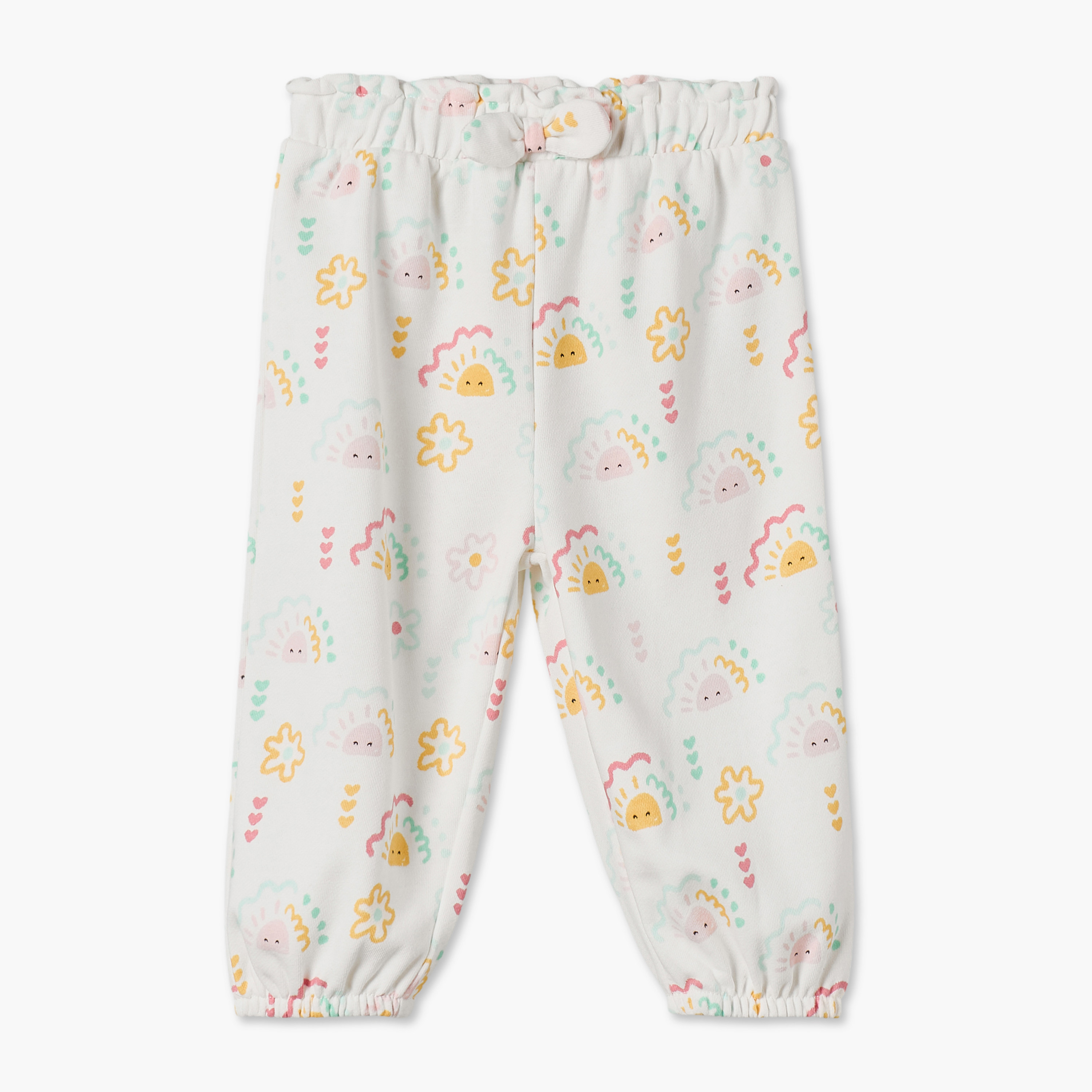 Juniors Elasticated Waist Joggers with Bow Detail-baby-girls-clothing-bottoms-joggersandtrackpants-image-1