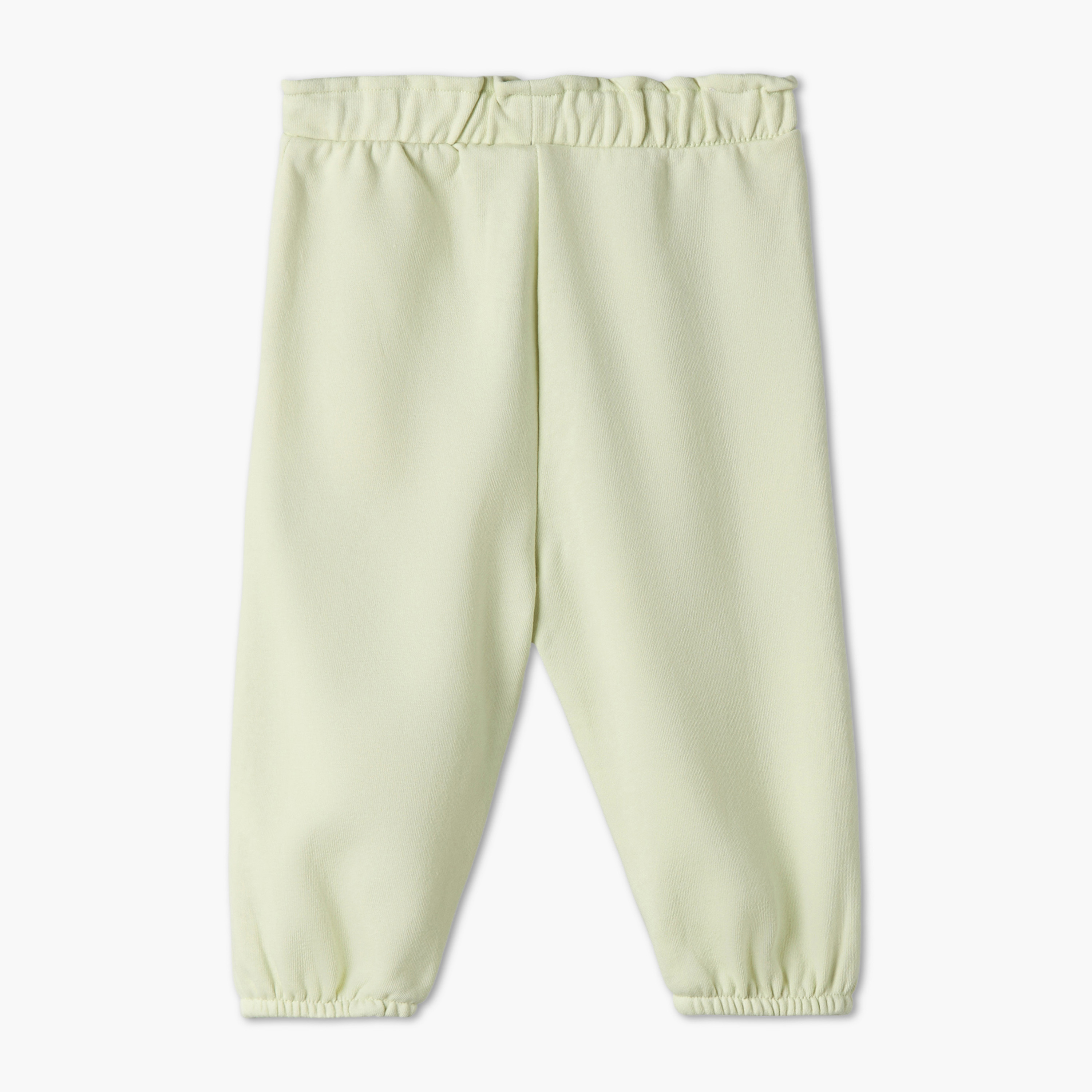 طقم بنطلون رياضي بخصر مطاطي مع تفاصيل تطريز زهور من جونيورز - قطعتين-baby-girls-clothing-bottoms-joggersandtrackpants-image-3