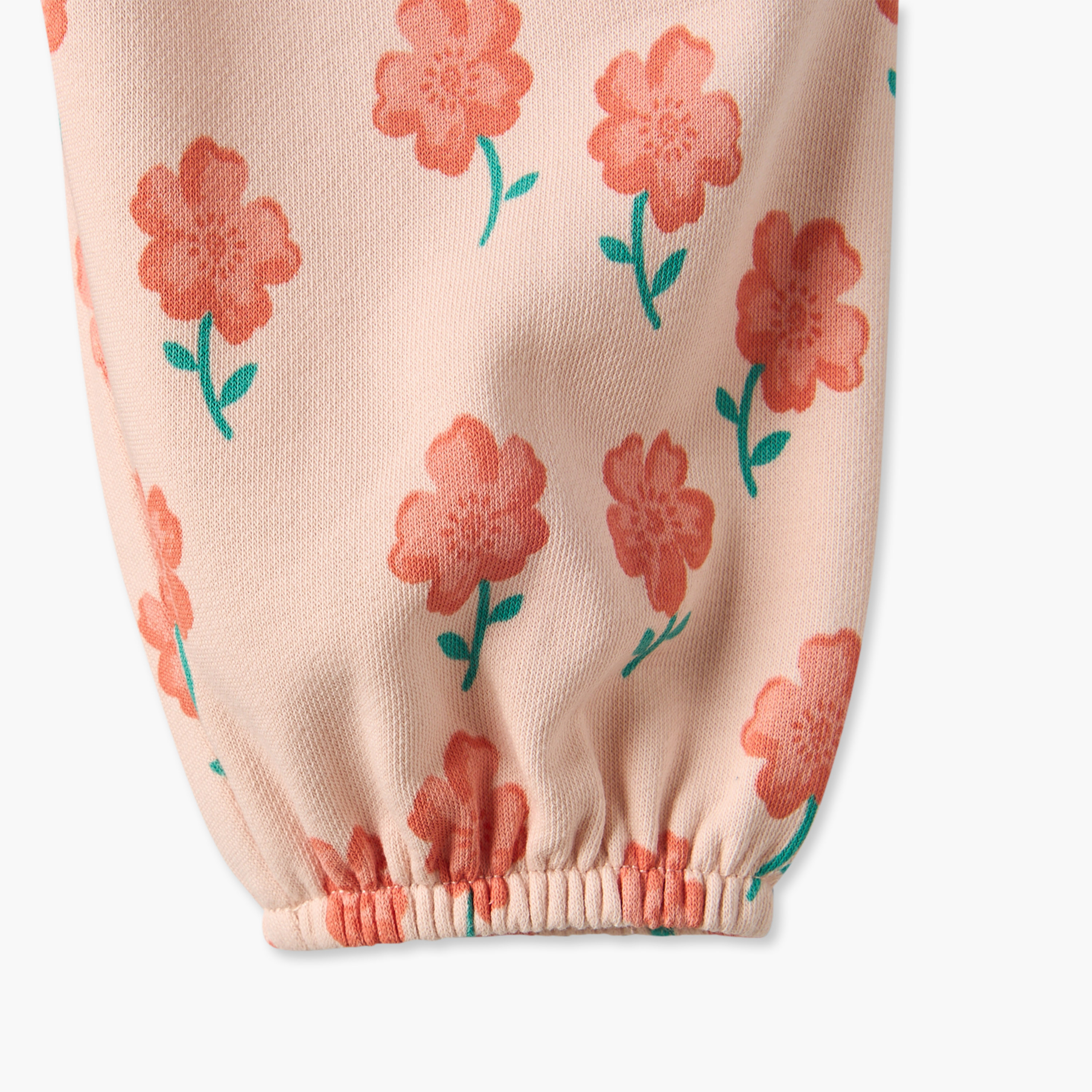 Juniors Elasticated Waist Joggers with Floral Print-baby-girls-clothing-bottoms-joggersandtrackpants-image-5