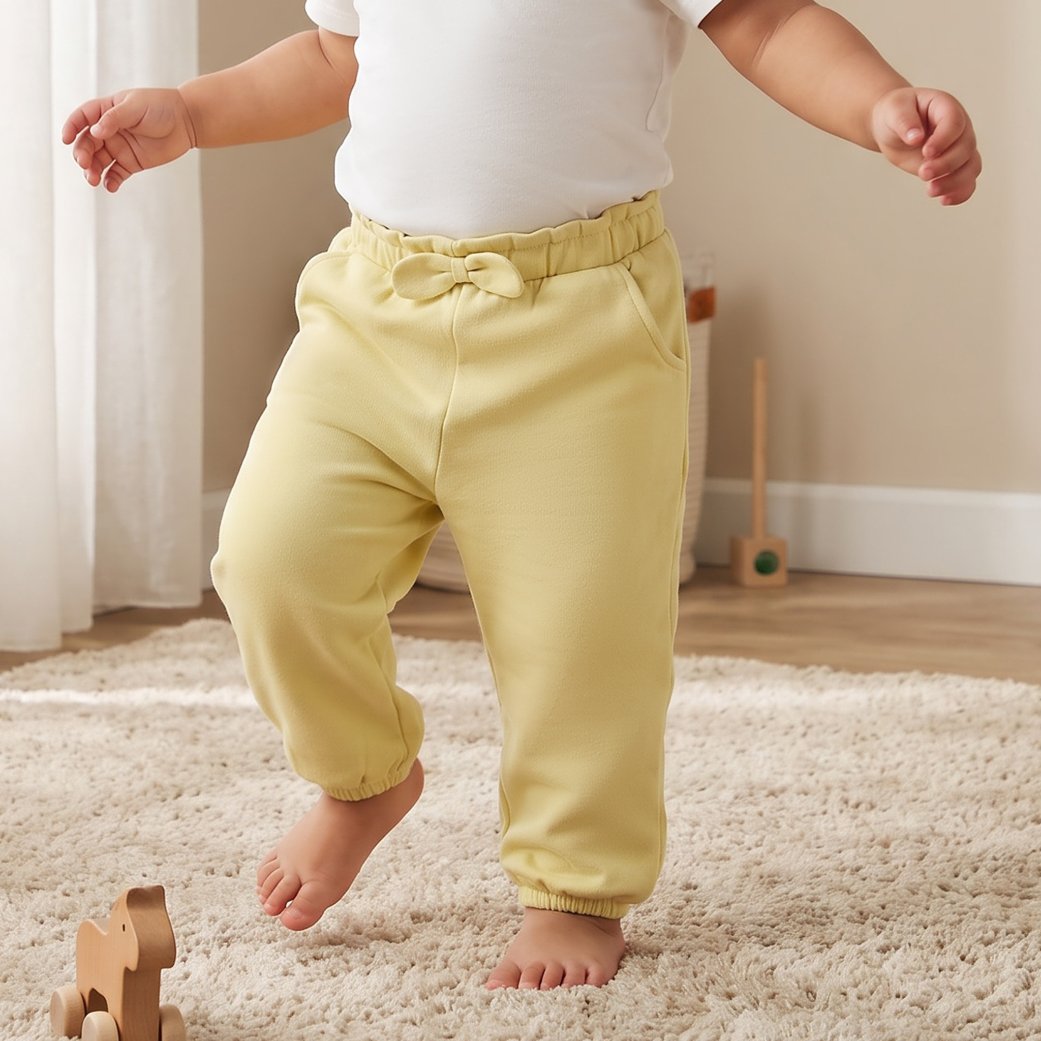 Juniors Elasticated Joggers with Bow Detail-baby-girls-clothing-bottoms-joggersandtrackpants-image-1