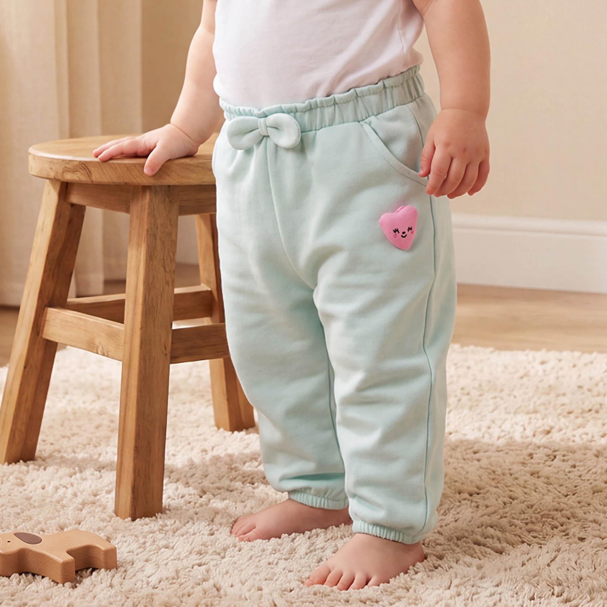 Juniors Elasticated Joggers with Bow Detail-baby-girls-clothing-bottoms-joggersandtrackpants-image-1