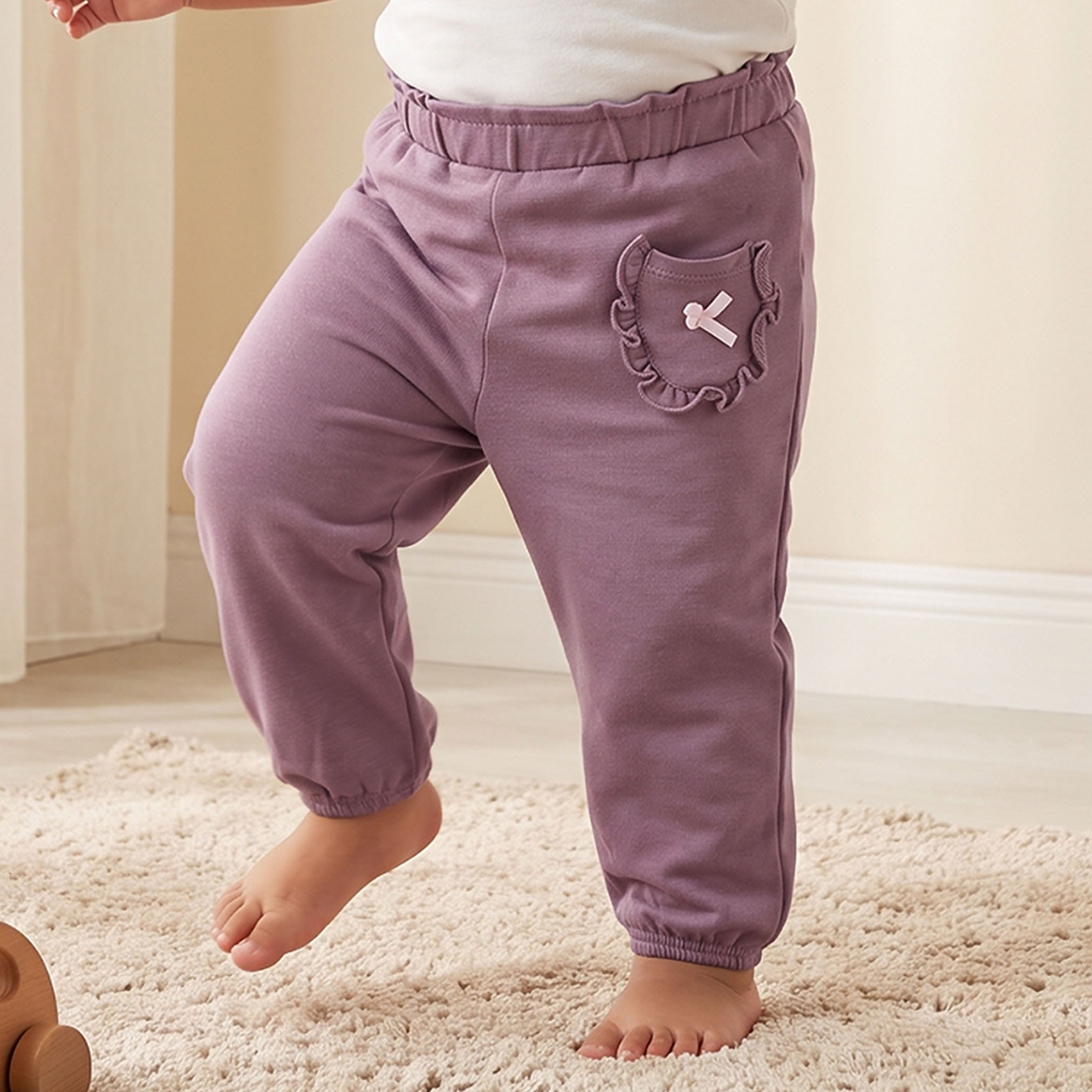 Pack of 2 Juniors Elasticated Joggers with Heart Print-baby-girls-clothing-bottoms-joggersandtrackpants-image-2