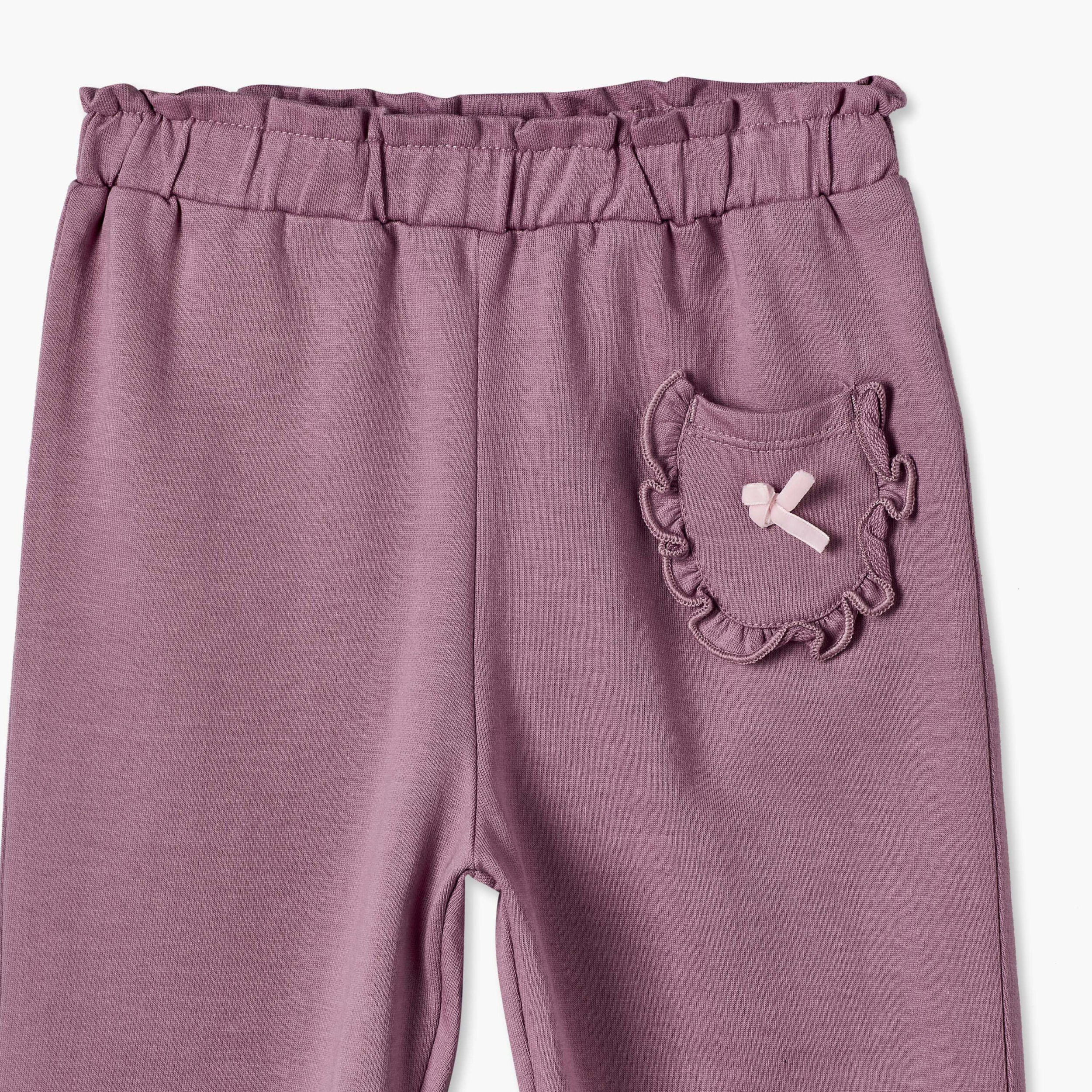 Pack of 2 Juniors Elasticated Joggers with Heart Print-baby-girls-clothing-bottoms-joggersandtrackpants-image-6