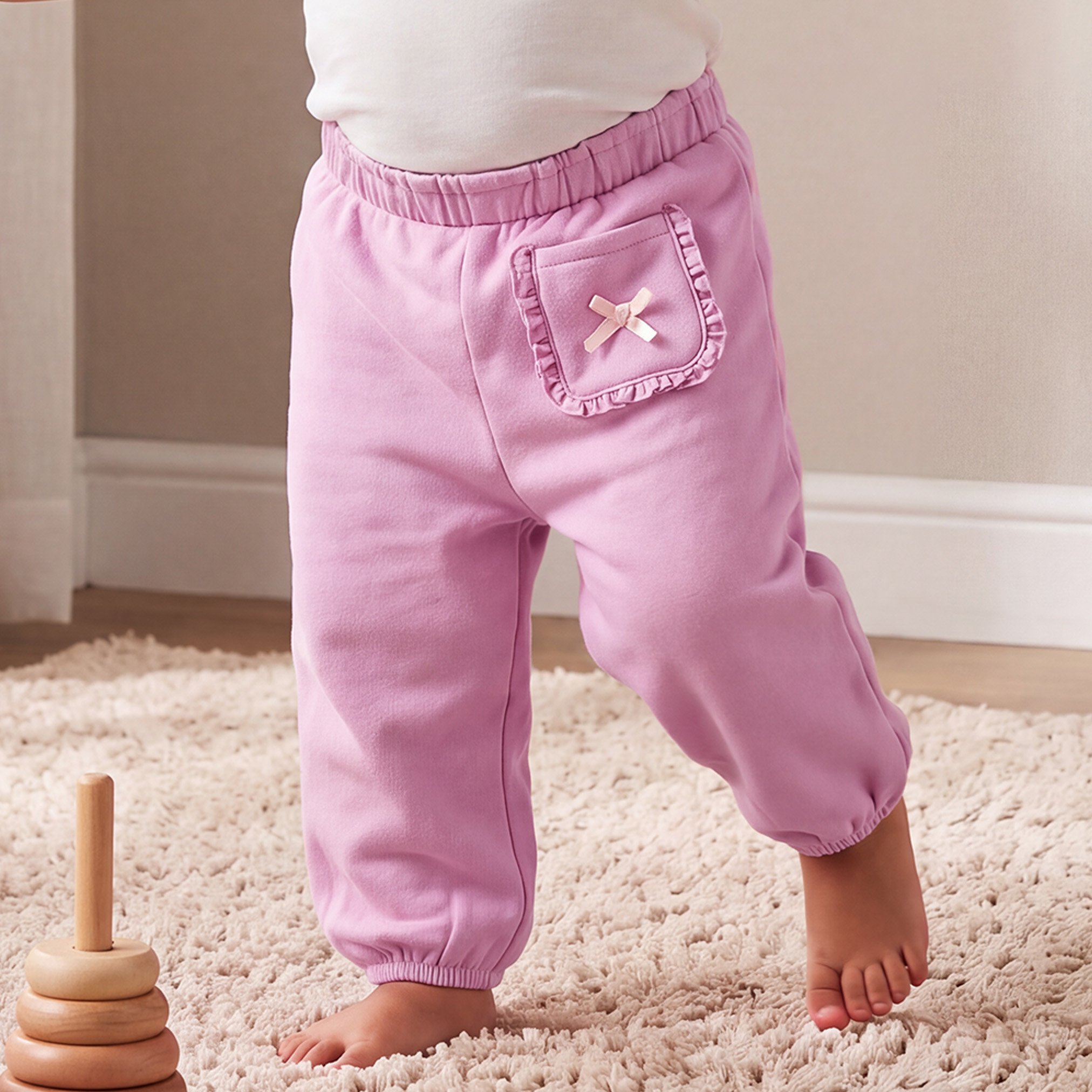 Pack of 2 Juniors Elasticated Waist Joggers with Assorted Design-baby-girls-clothing-bottoms-joggersandtrackpants-image-2