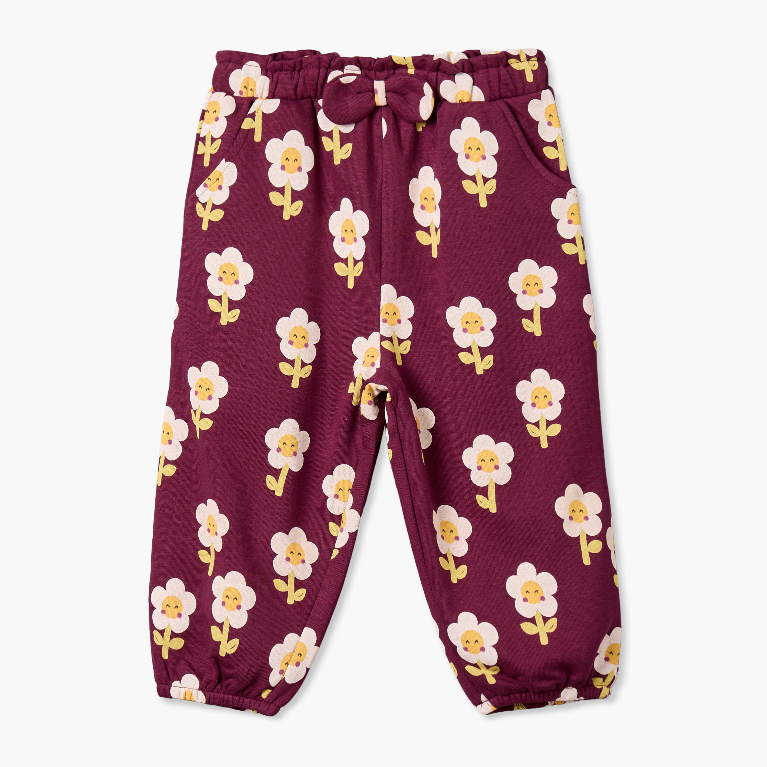 بنطلون جينز بطبعات زهور من جونيورز-baby-girls-clothing-bottoms-joggersandtrackpants-image-2