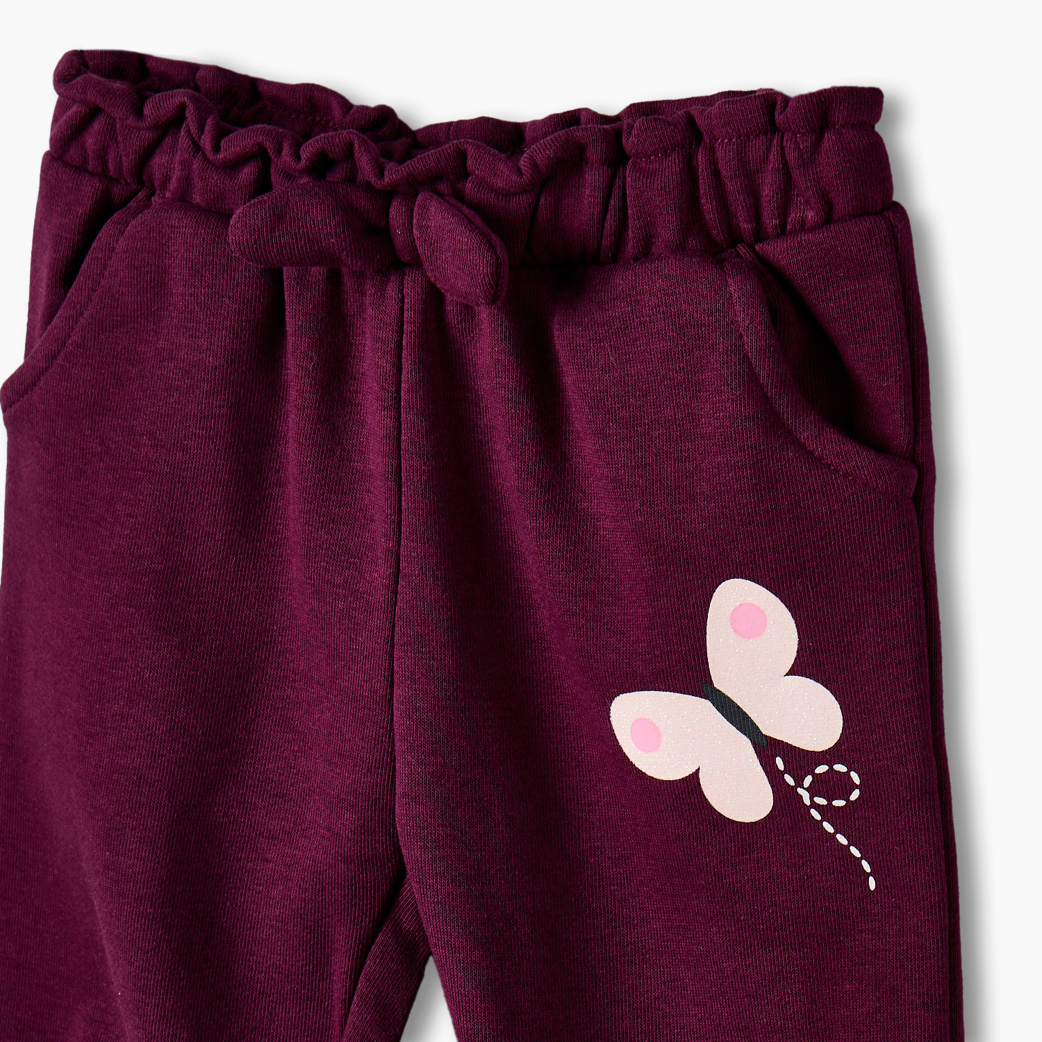 Juniors Elasticated Waist Joggers with Butterfly Print-baby-girls-clothing-bottoms-joggersandtrackpants-image-3