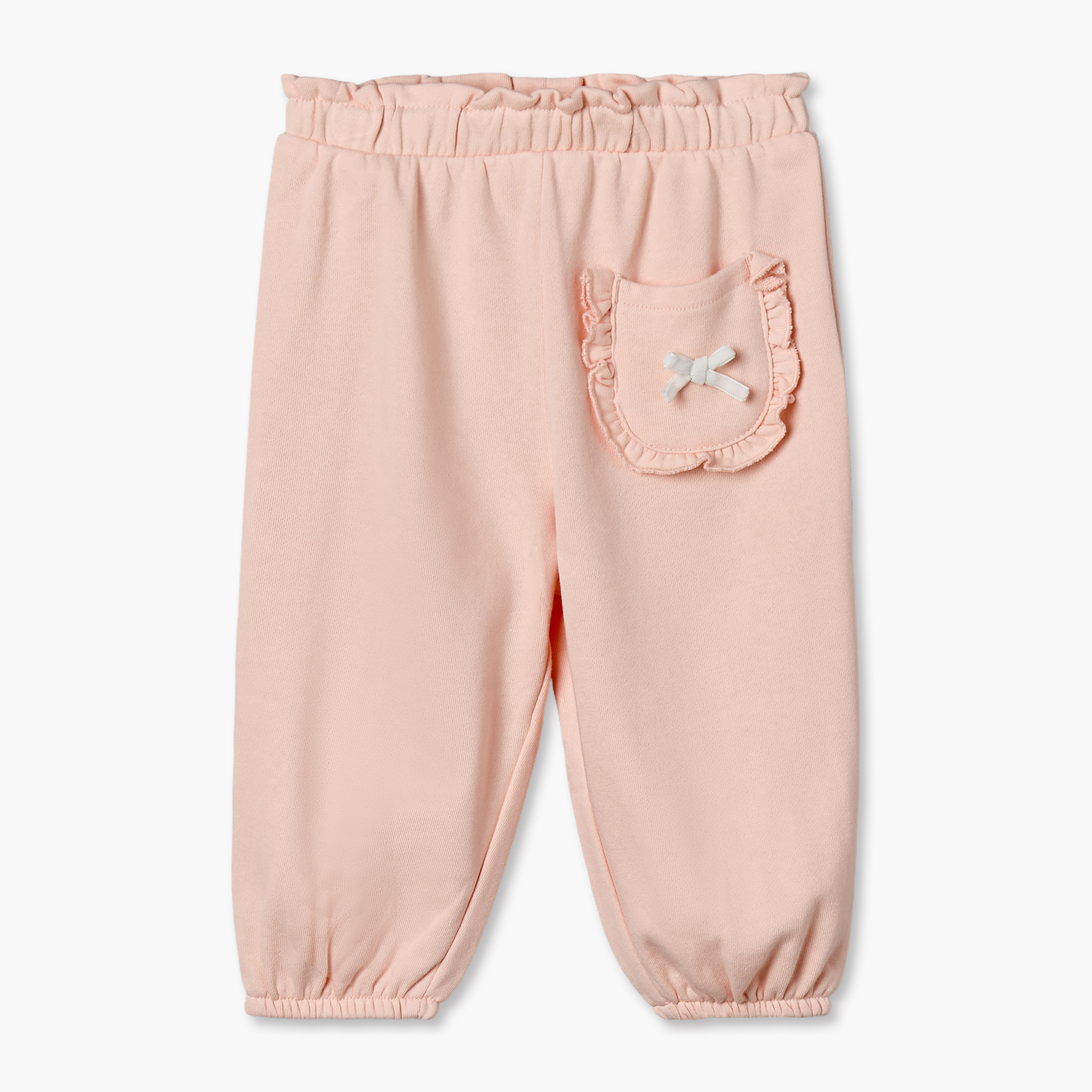 بنطلون رياضي بخصر مطاطي وجيب بكشكش من جونيورز - عبوة من قطعتين-baby-girls-clothing-bottoms-joggersandtrackpants-image-2
