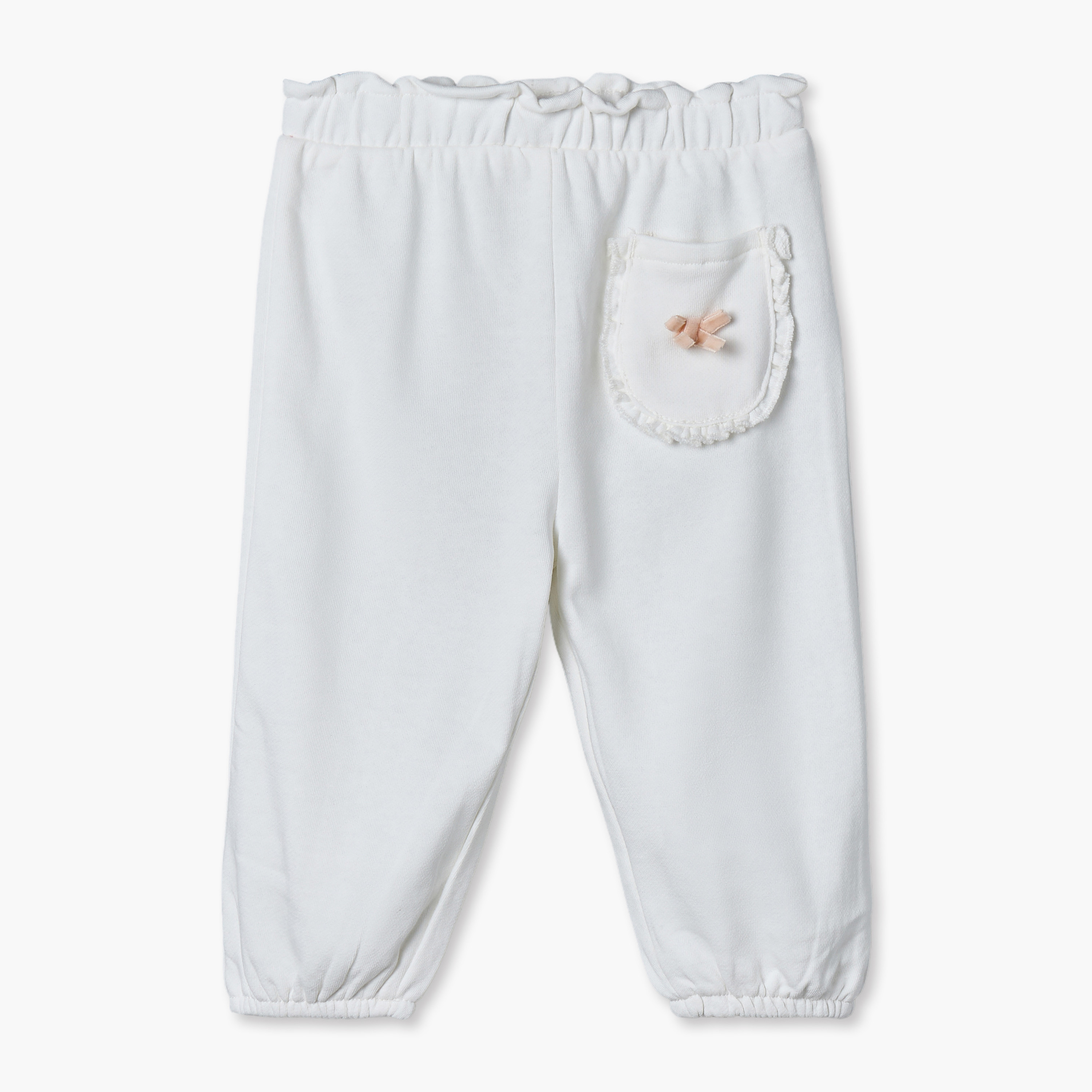 بنطلون رياضي بخصر مطاطي وجيب بكشكش من جونيورز - عبوة من قطعتين-baby-girls-clothing-bottoms-joggersandtrackpants-image-3