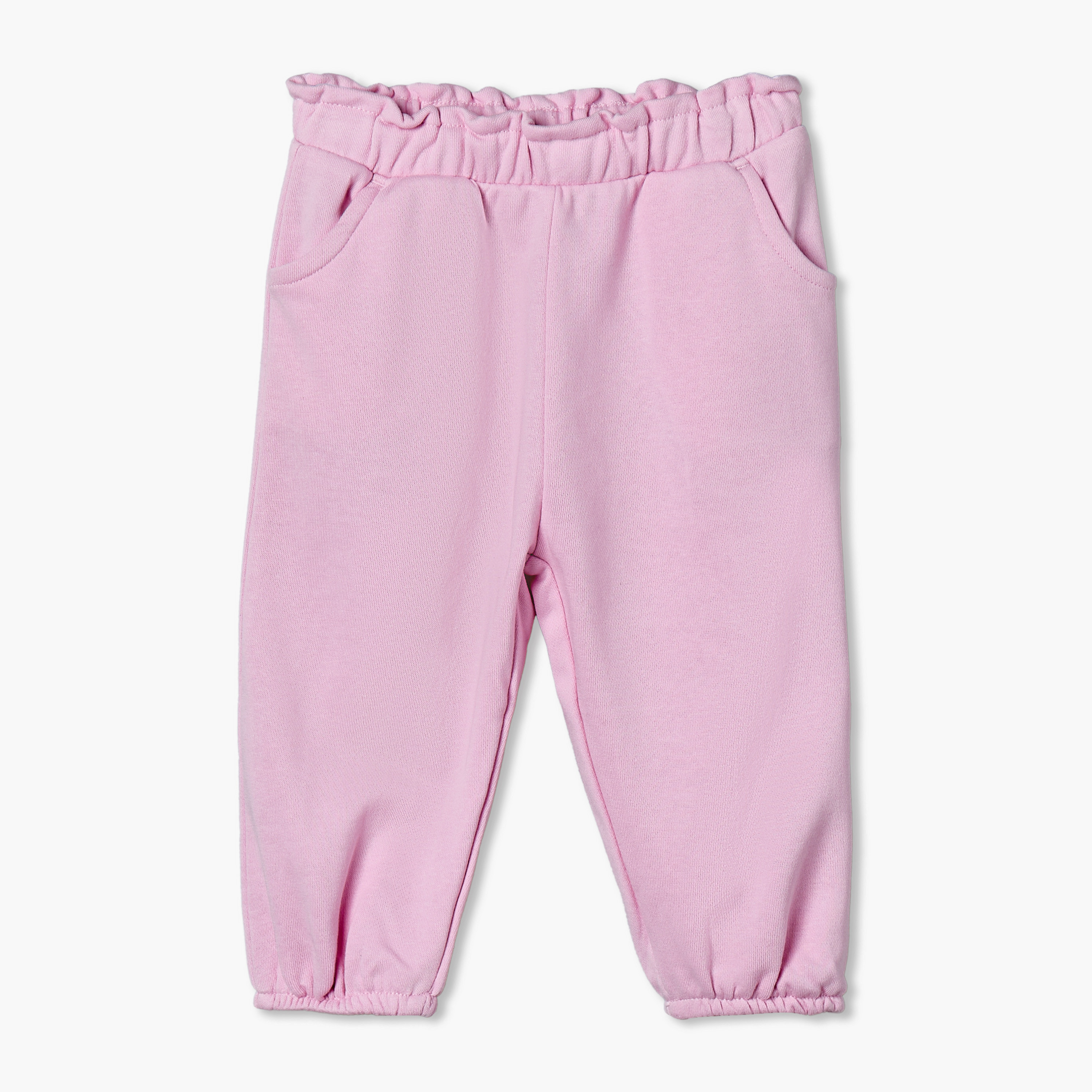 بنطلون رياضي بخصر مطاطي وجيوب بكشكش من جونيورز - طقم من قطعتين-baby-girls-clothing-bottoms-joggersandtrackpants-image-2