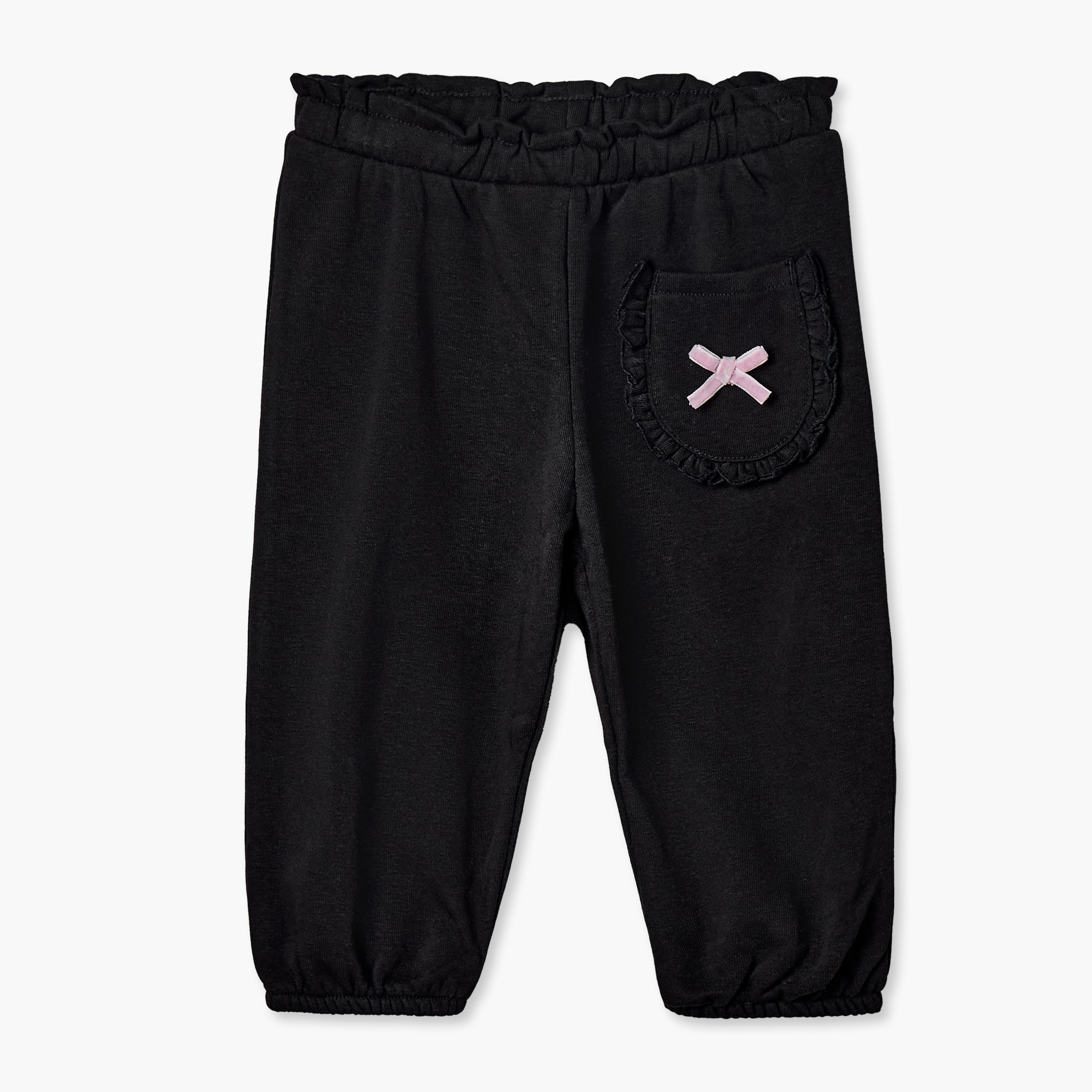 بنطلون رياضي بخصر مطاطي وجيوب بكشكش من جونيورز - طقم من قطعتين-baby-girls-clothing-bottoms-joggersandtrackpants-image-3