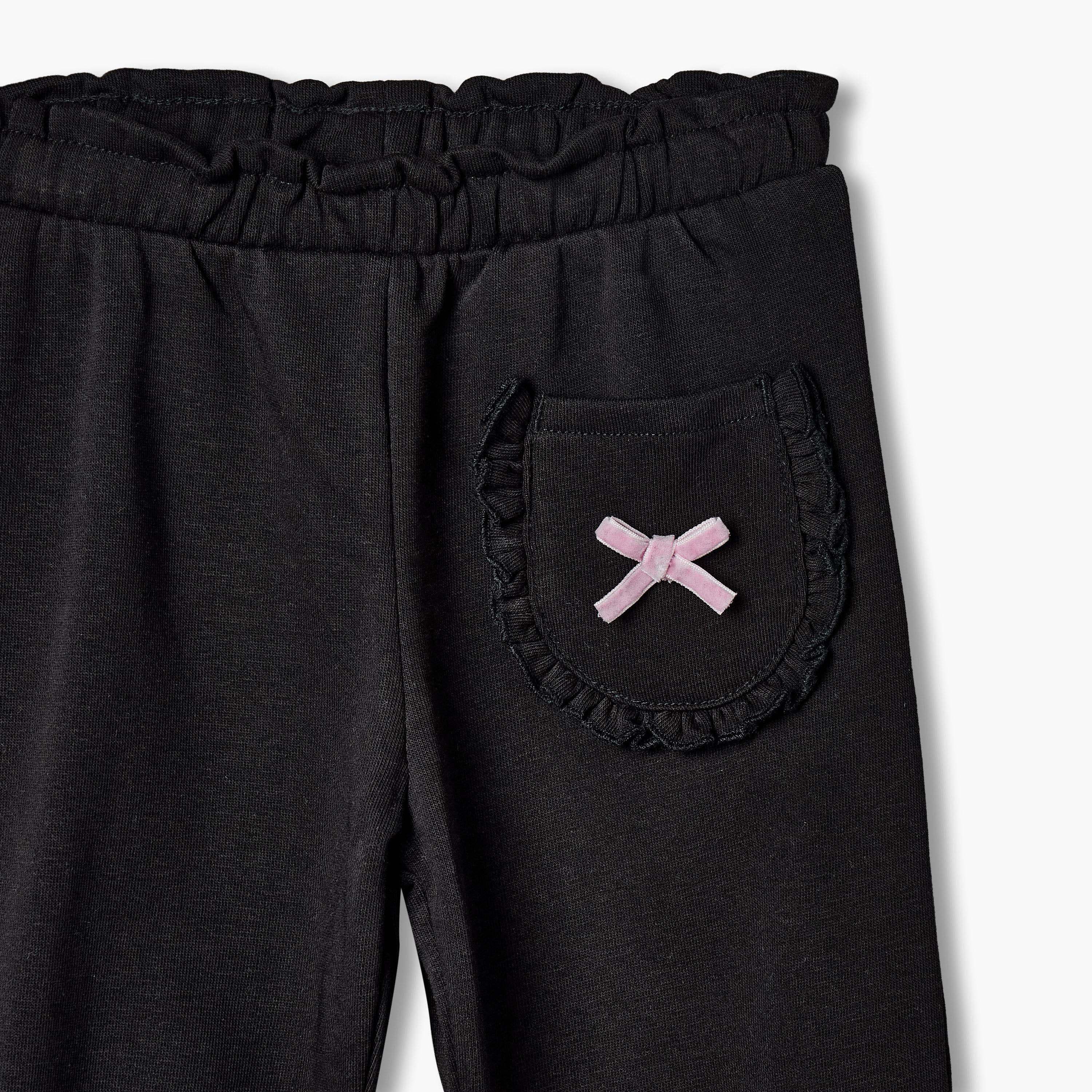 بنطلون رياضي بخصر مطاطي وجيوب بكشكش من جونيورز - طقم من قطعتين-baby-girls-clothing-bottoms-joggersandtrackpants-image-6