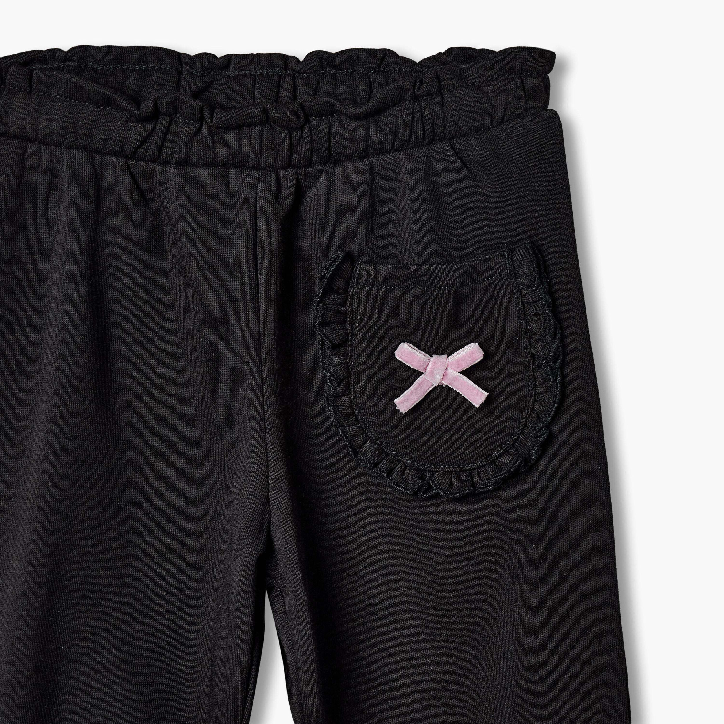 Pack of 2 Juniors Elasticated Waist Joggers with Ruffled Pocket-baby-girls-clothing-bottoms-joggersandtrackpants-image-7