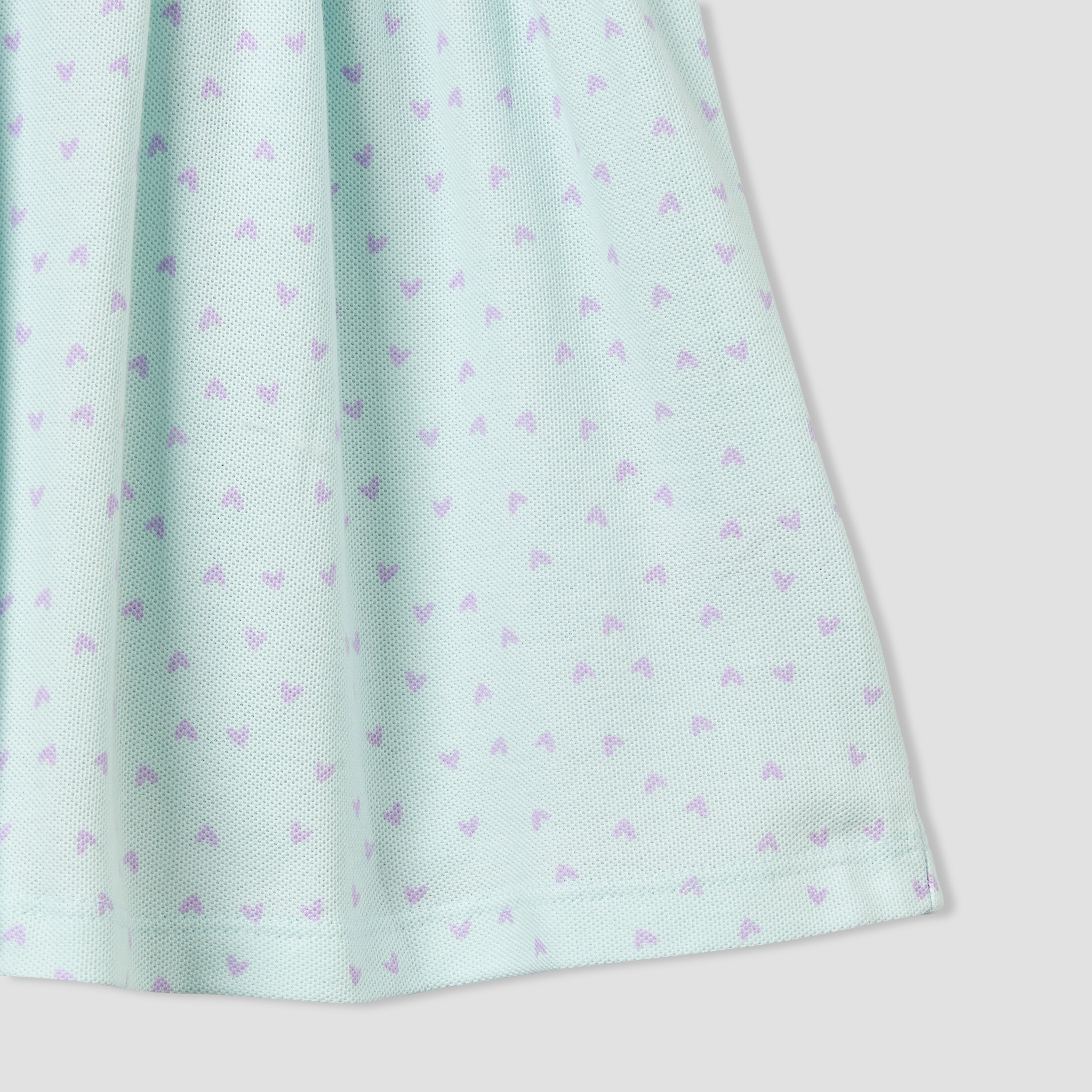 Juniors Peter Pan Collar Short Sleeves Knee Length A-line Dress with Heart Print-baby-girls-clothing-dressesandjumpsuits-image-4