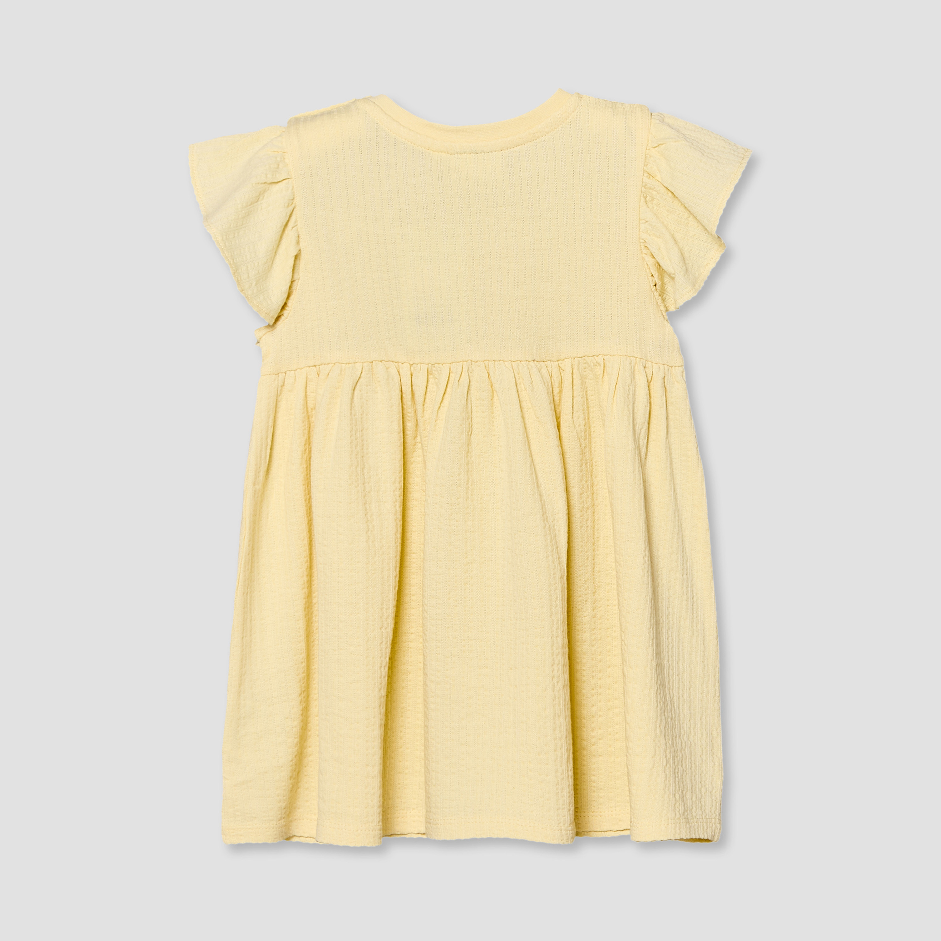 Juniors Round Neck Short Sleeves Knee Length A-line Dress with Bow Detail-baby-girls-clothing-dressesandjumpsuits-image-3