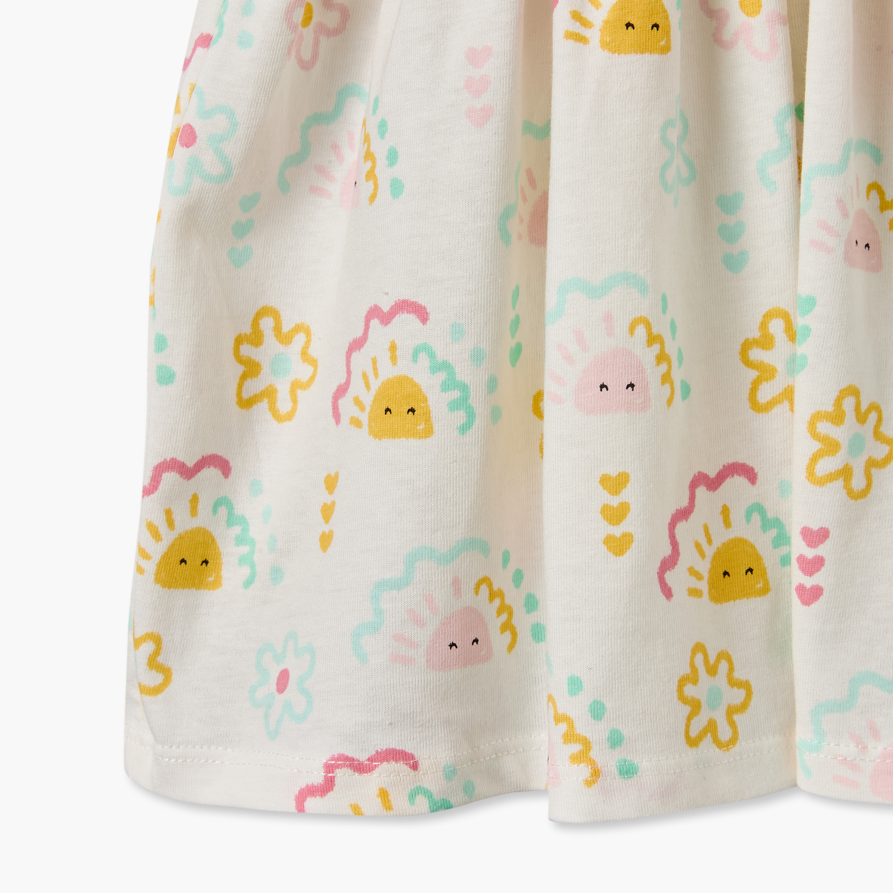 فستان إيه لاين بطول الركبة بياقة مستديرة وأكمام قصيرة وطبعات من جونيورز-baby-girls-clothing-dressesandjumpsuits-image-5