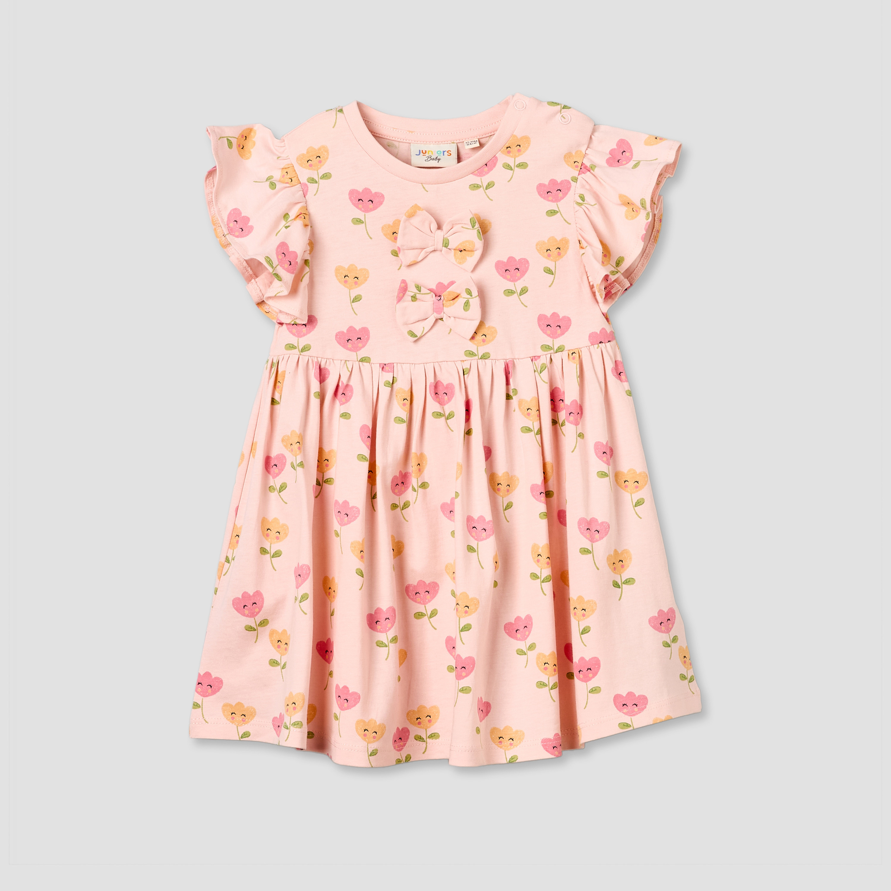 Juniors Round Neck Sleeveless Knee Length A-line Dress with Floral Print-baby-girls-clothing-dressesandjumpsuits-image-1