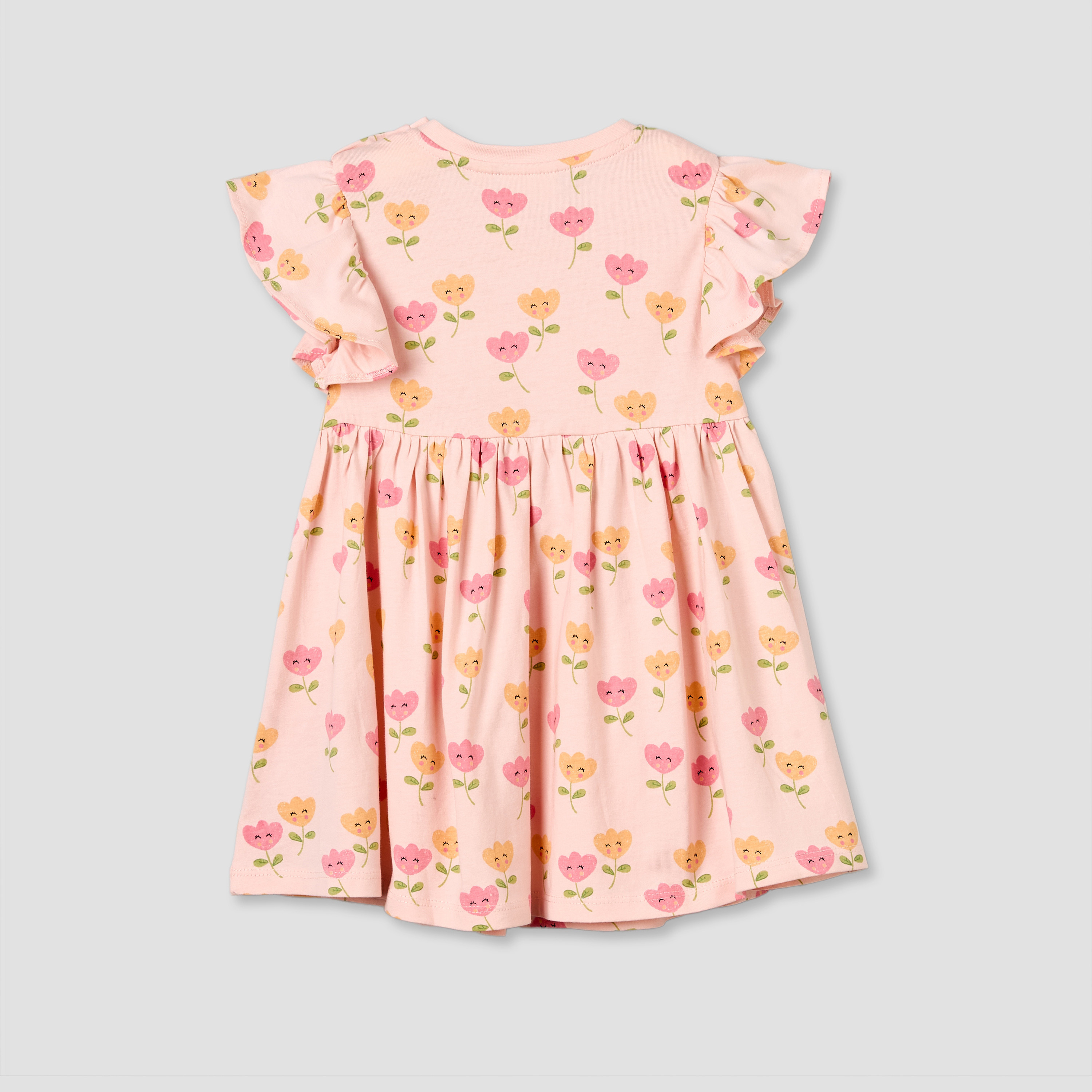 Juniors Round Neck Sleeveless Knee Length A-line Dress with Floral Print-baby-girls-clothing-dressesandjumpsuits-image-2